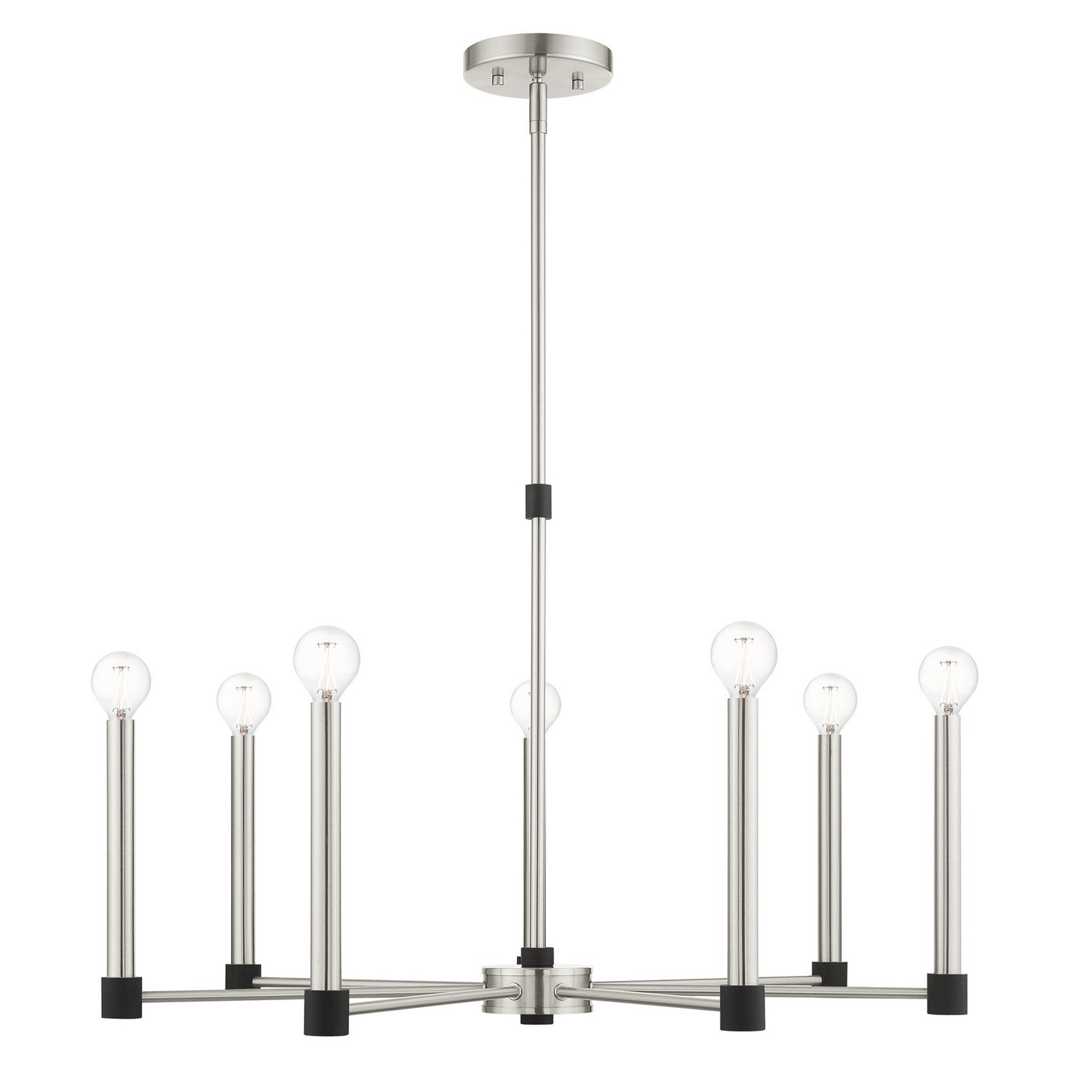 Livex Lighting - 46887-91 - Seven Light Chandelier - Karlstad - Brushed Nickel w/ Blacks