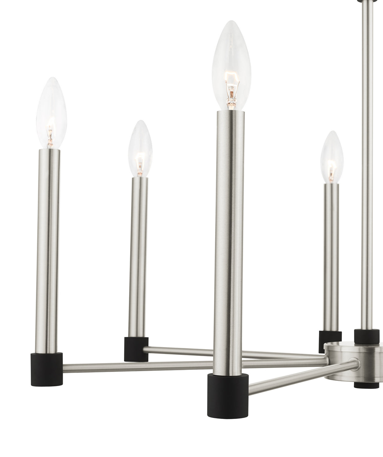 Livex Lighting - 46887-91 - Seven Light Chandelier - Karlstad - Brushed Nickel w/ Blacks