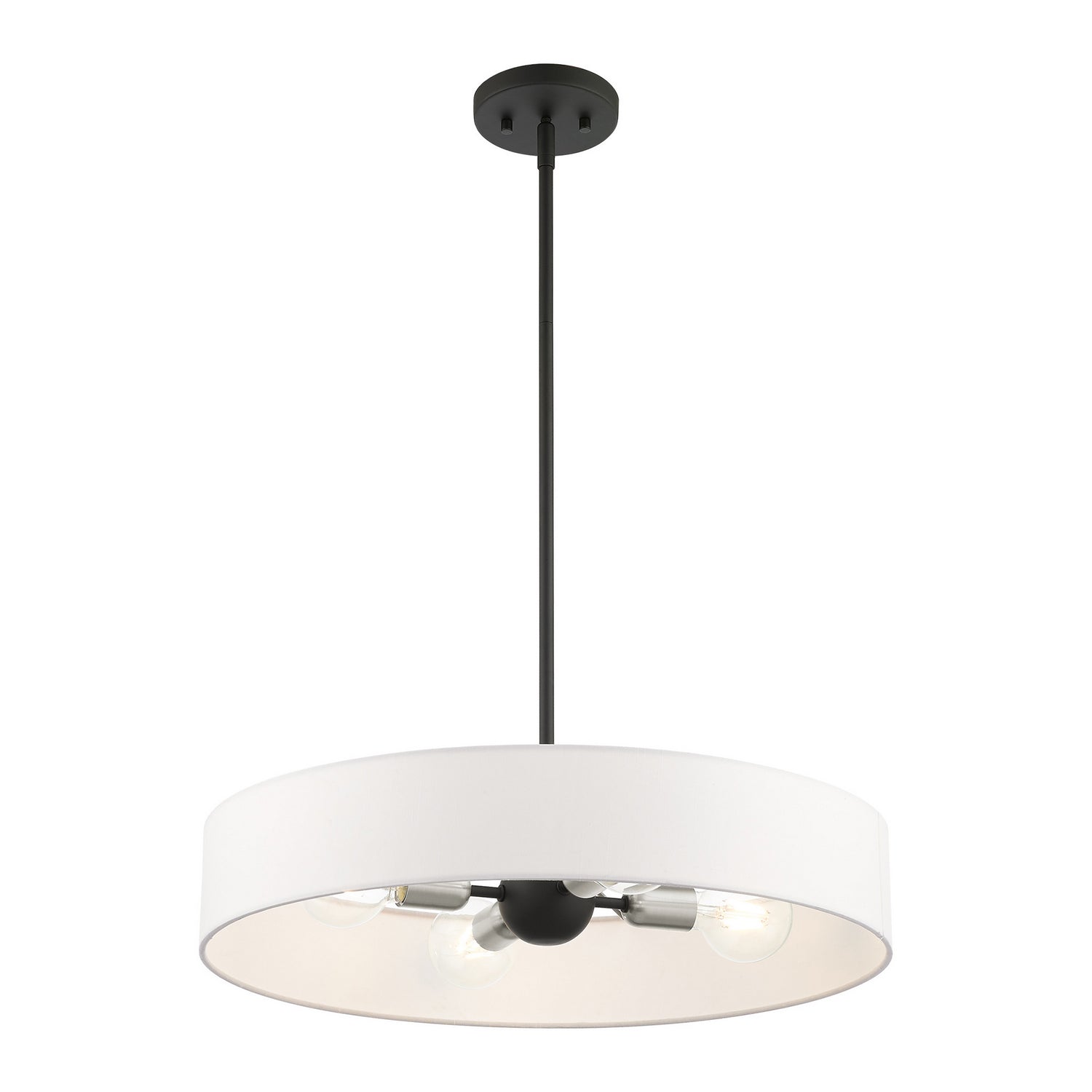Livex Lighting - 46924-04 - Four Light Pendant - Venlo - Black w/ Brushed Nickels