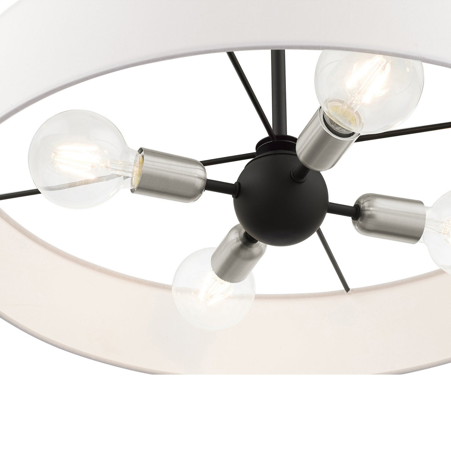 Livex Lighting - 46924-04 - Four Light Pendant - Venlo - Black w/ Brushed Nickels