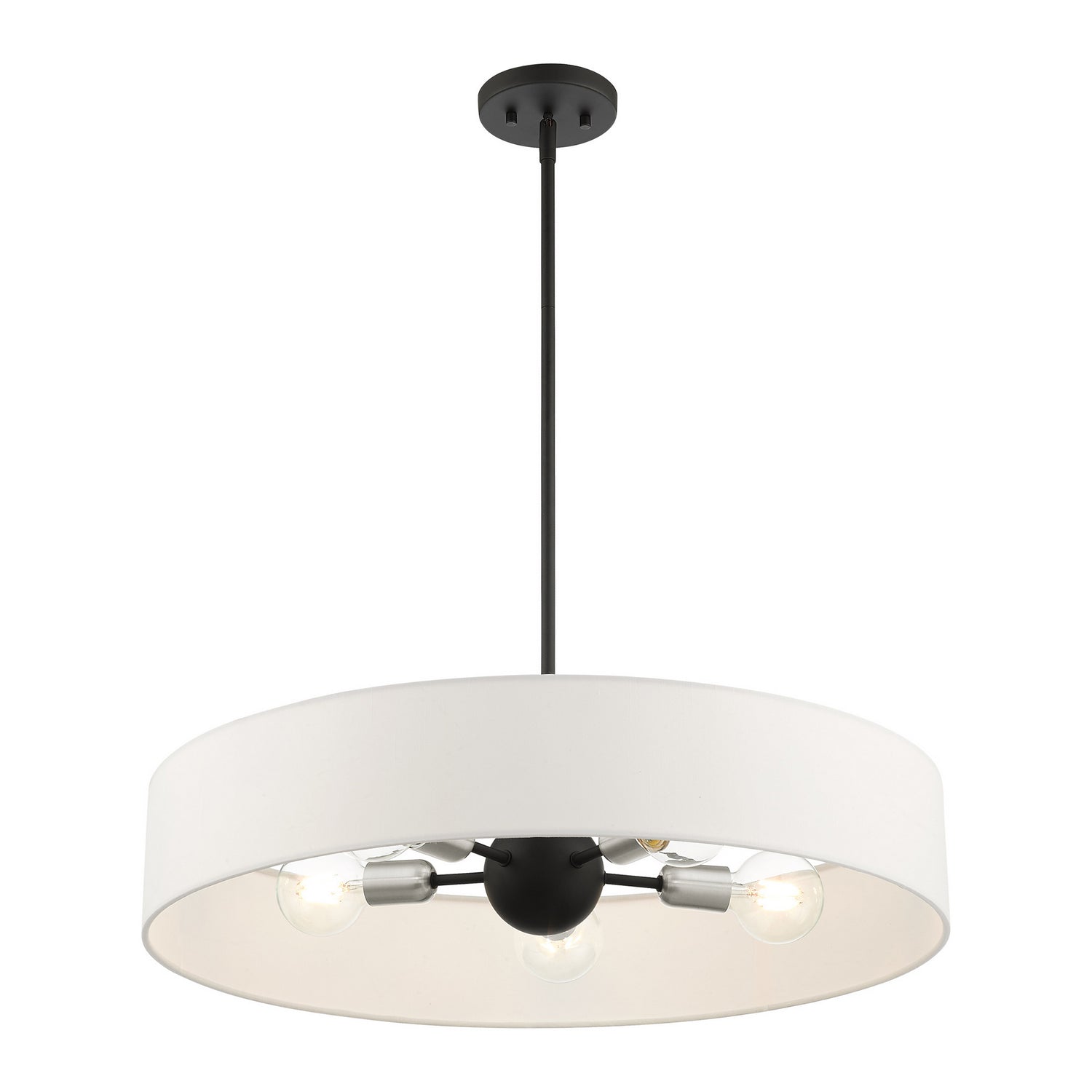 Livex Lighting - 46925-04 - Five Light Pendant - Venlo - Black w/ Brushed Nickels