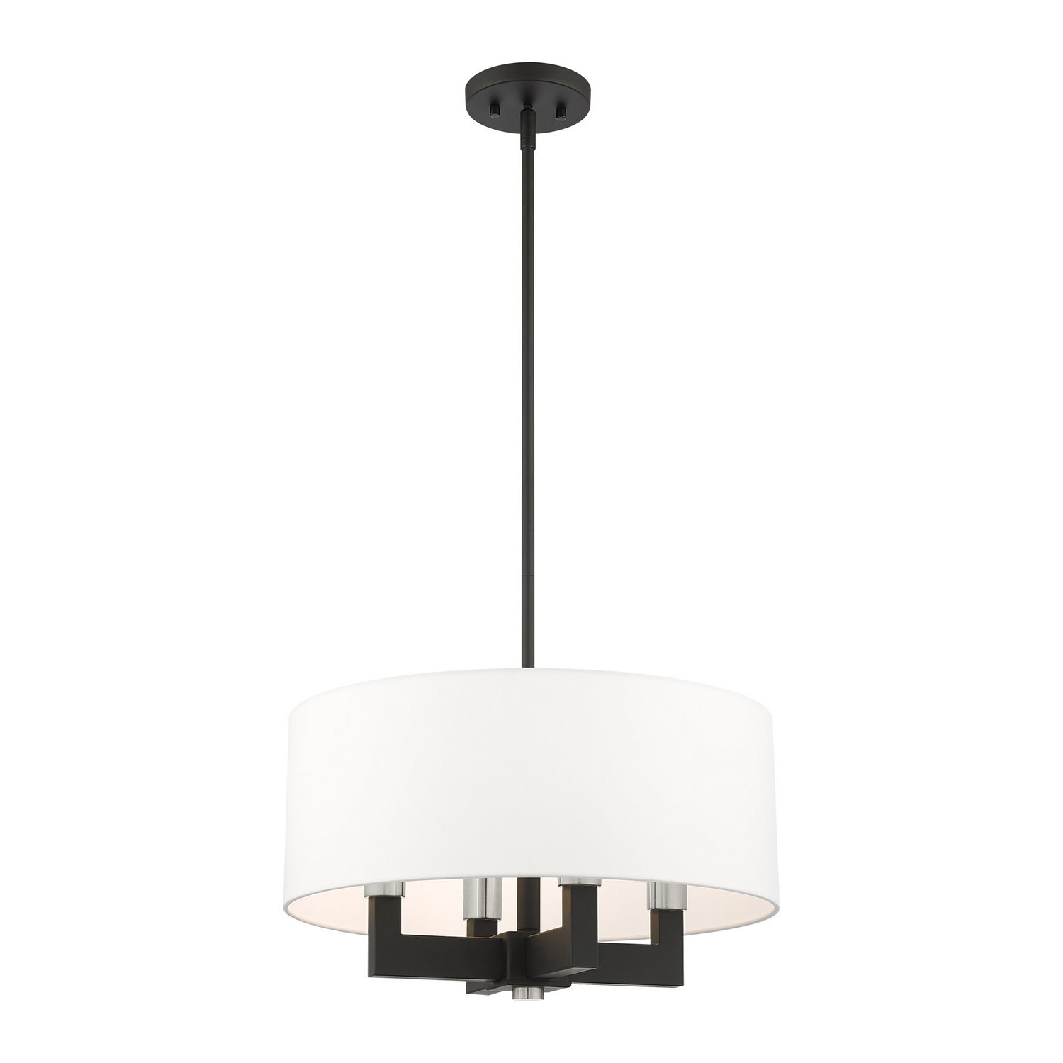 Livex Lighting - 48784-04 - Four Light Chandelier - Cresthaven - Black w/ Brushed Nickels