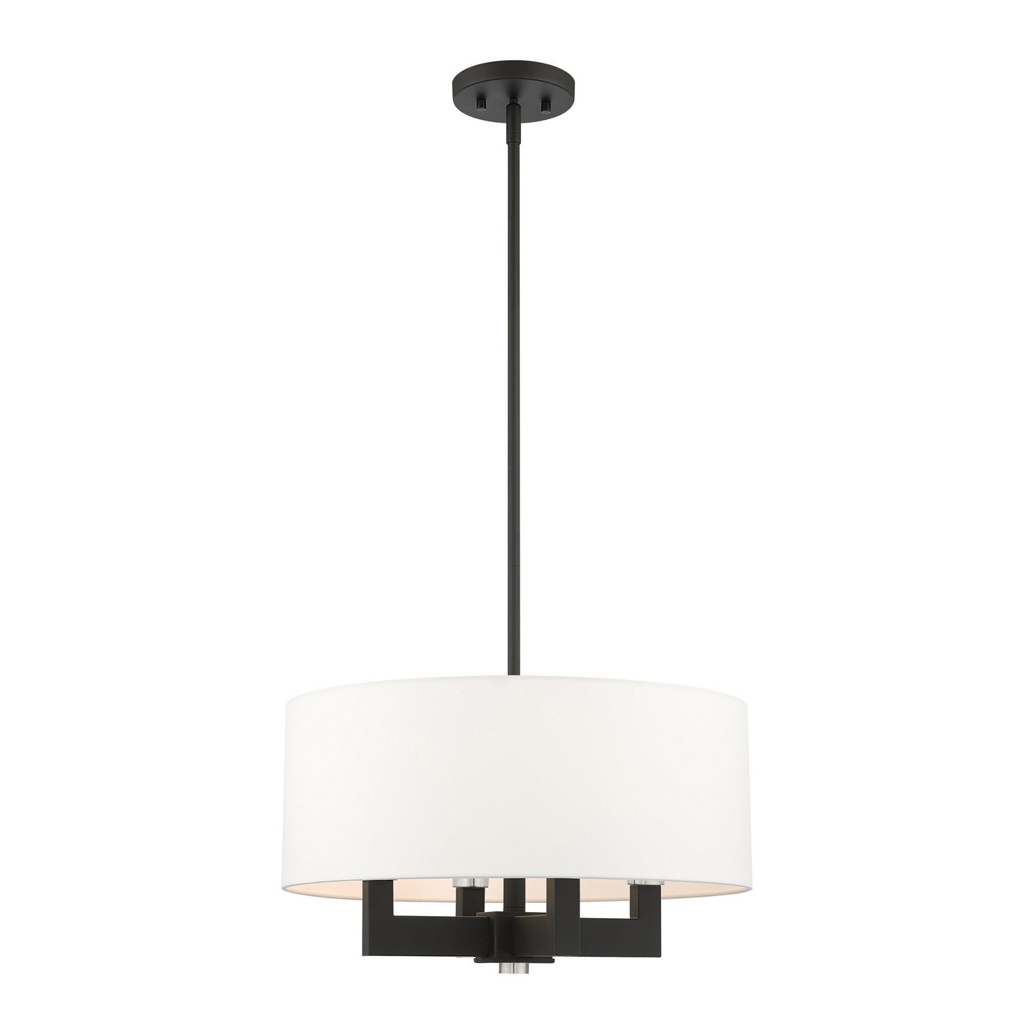 Livex Lighting - 48784-04 - Four Light Chandelier - Cresthaven - Black w/ Brushed Nickels