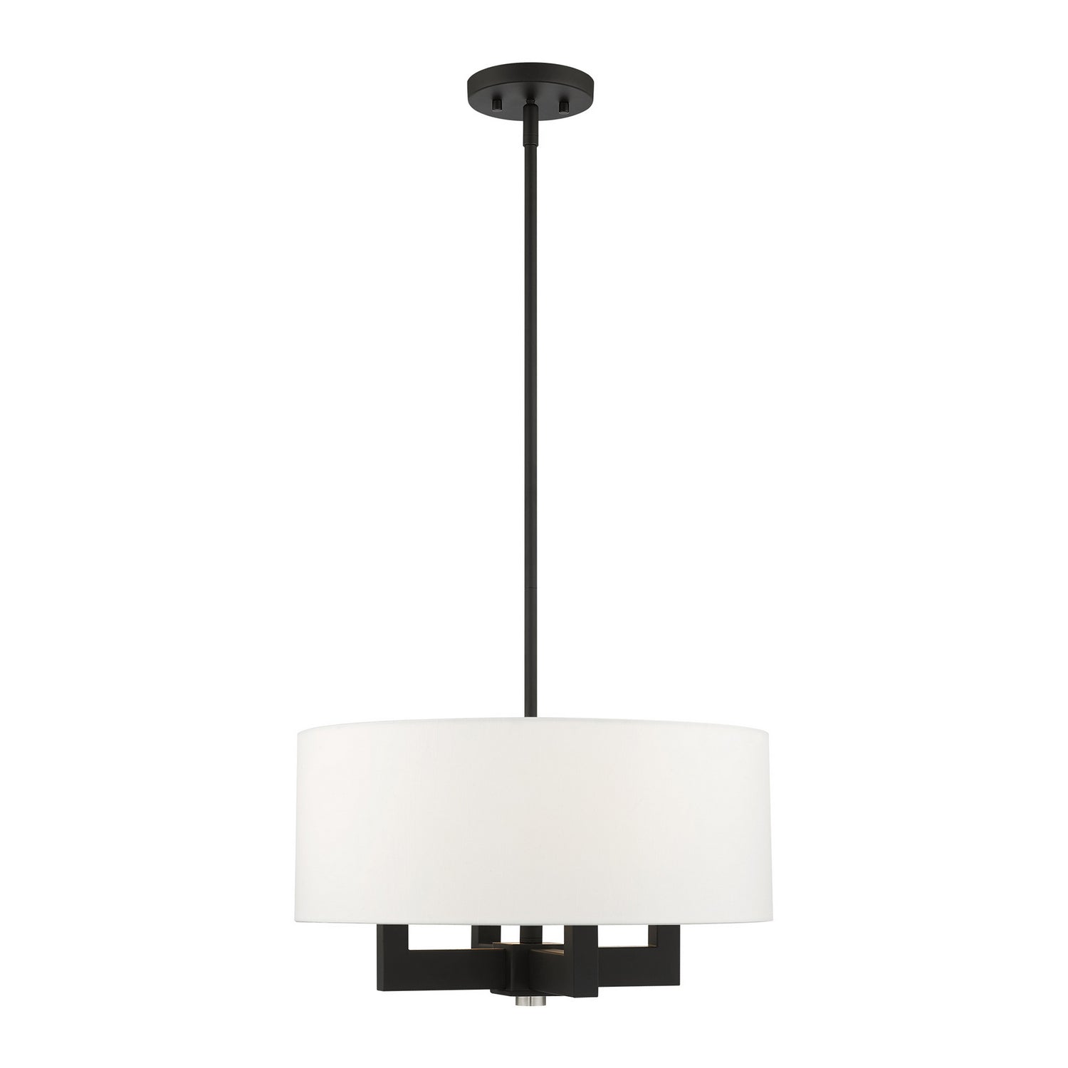 Livex Lighting - 48784-04 - Four Light Chandelier - Cresthaven - Black w/ Brushed Nickels