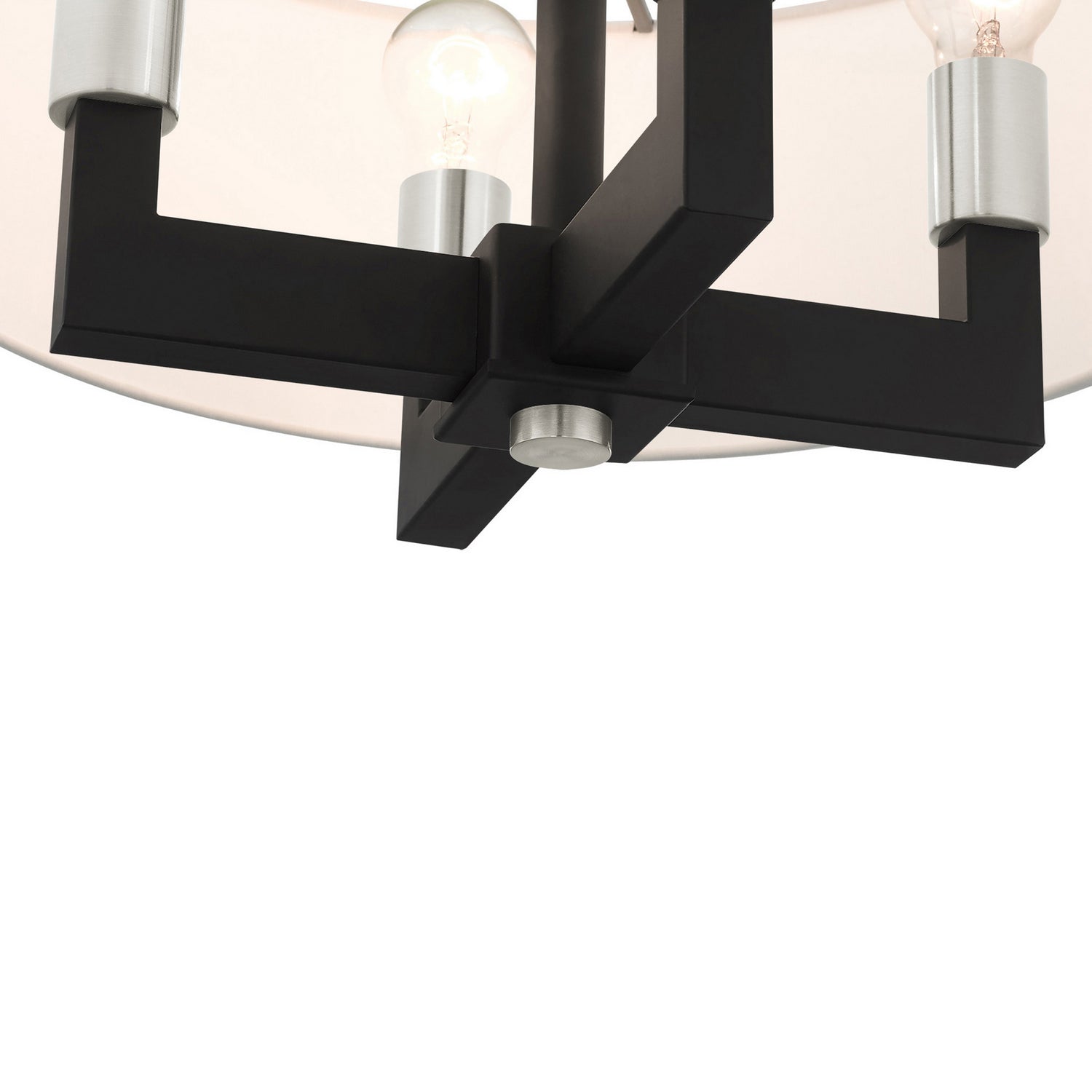 Livex Lighting - 48784-04 - Four Light Chandelier - Cresthaven - Black w/ Brushed Nickels
