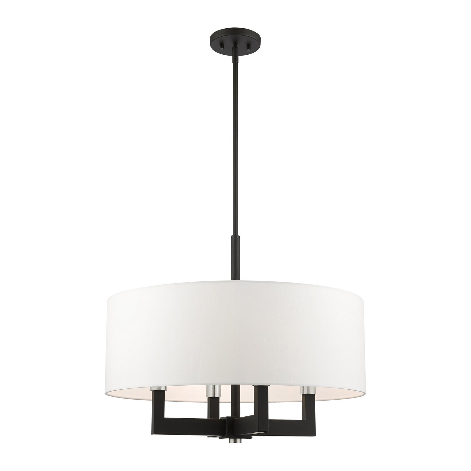 Livex Lighting - 48786-04 - Four Light Chandelier - Cresthaven - Black w/ Brushed Nickels