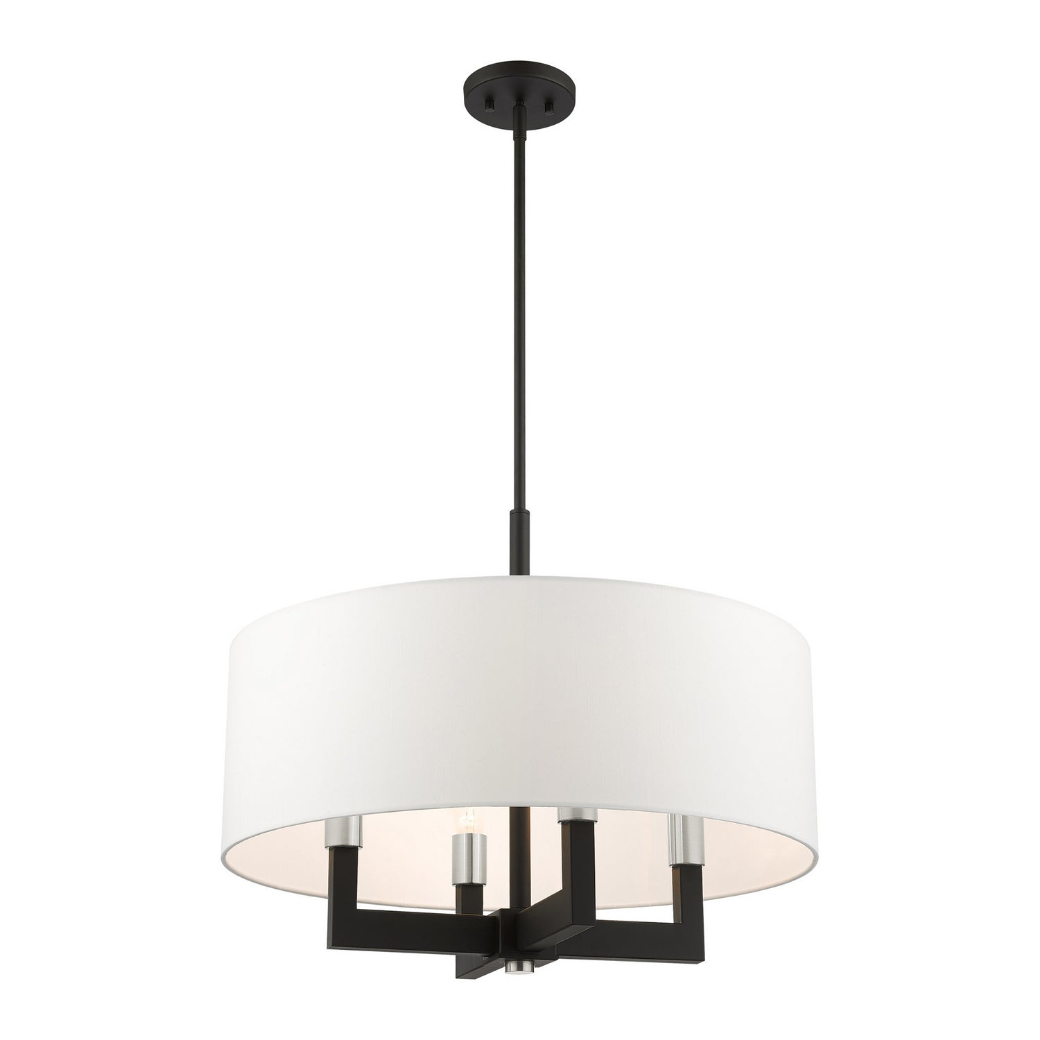 Livex Lighting - 48786-04 - Four Light Chandelier - Cresthaven - Black w/ Brushed Nickels