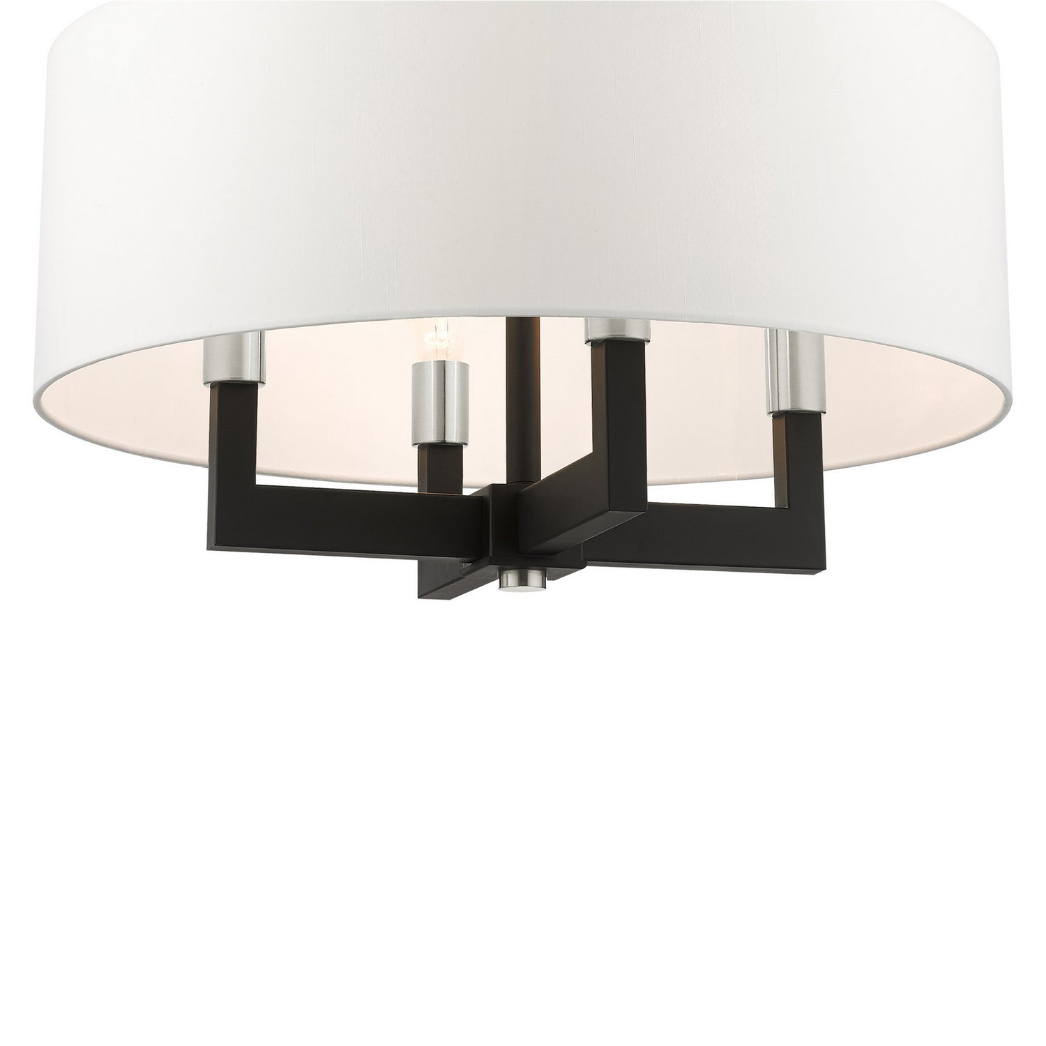 Livex Lighting - 48786-04 - Four Light Chandelier - Cresthaven - Black w/ Brushed Nickels