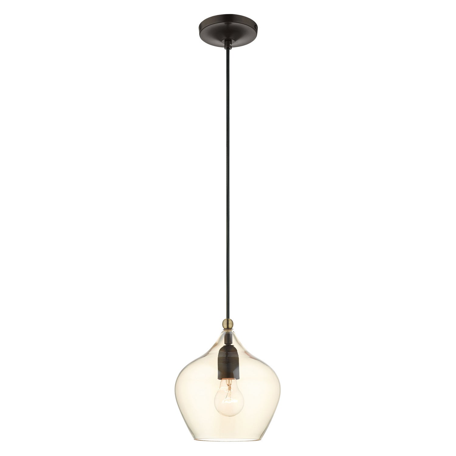 Livex Lighting - 49089-92 - One Light Pendant - Aldrich - English Bronze w/ Antique Brasss