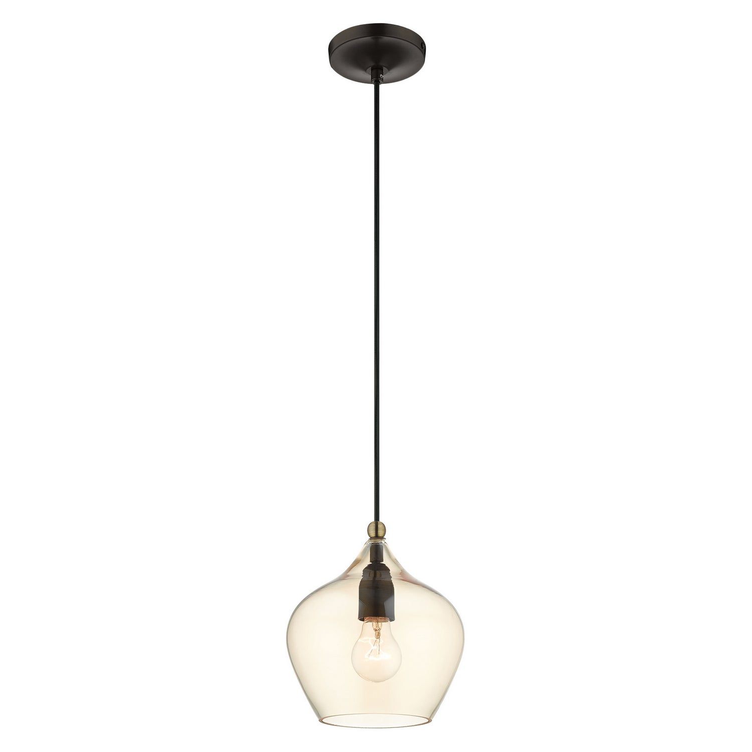 Livex Lighting - 49089-92 - One Light Pendant - Aldrich - English Bronze w/ Antique Brasss