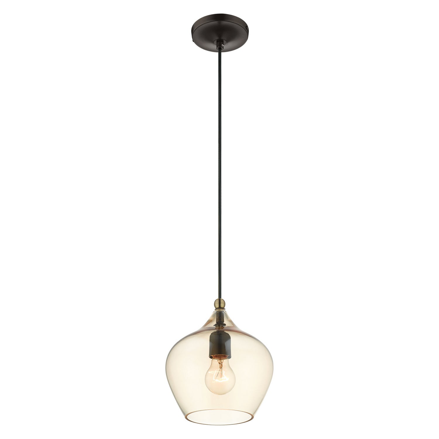 Livex Lighting - 49089-92 - One Light Pendant - Aldrich - English Bronze w/ Antique Brasss