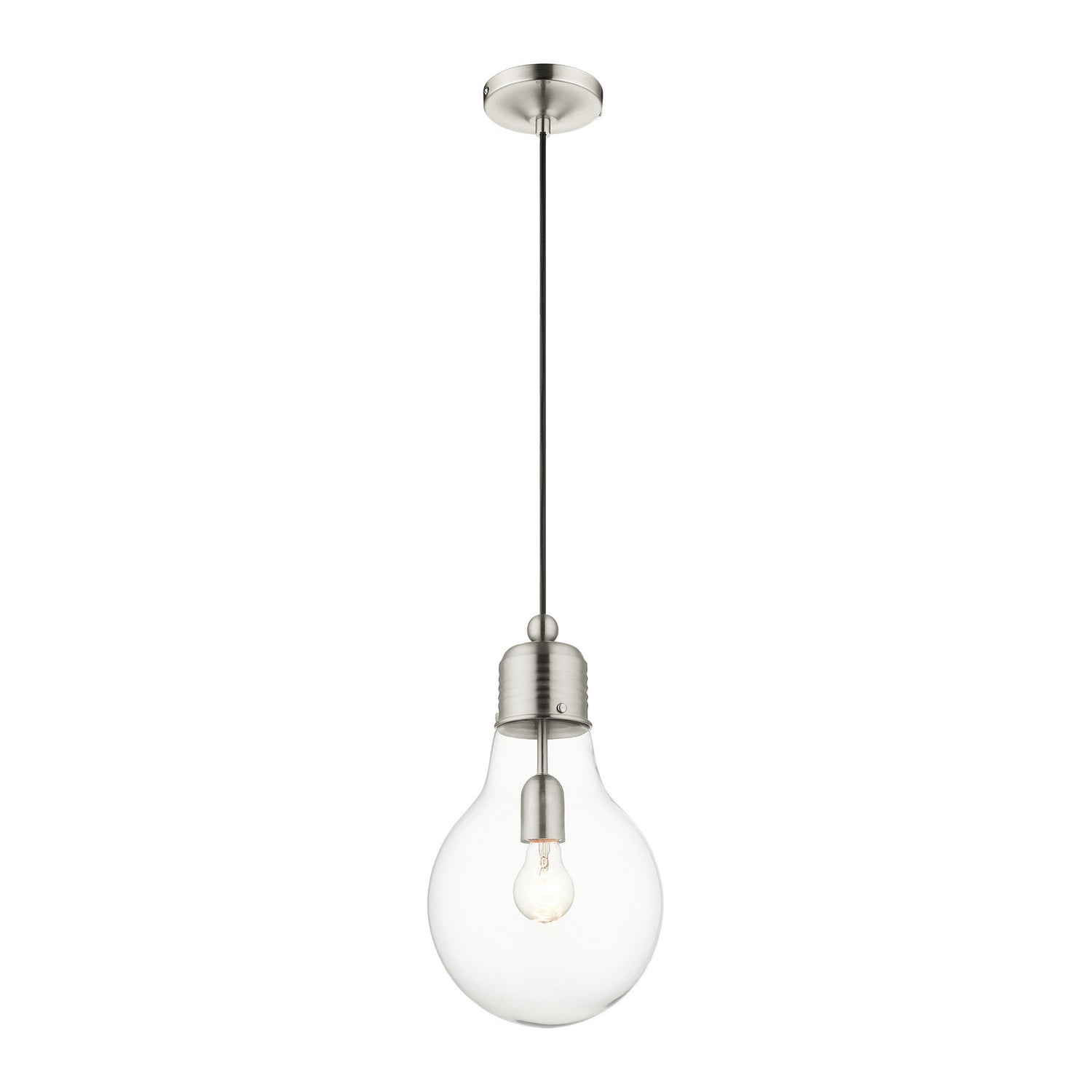 Livex Lighting - 49092-91 - One Light Pendant - Hand Blown Art Glass Mini Pendants - Brushed Nickel