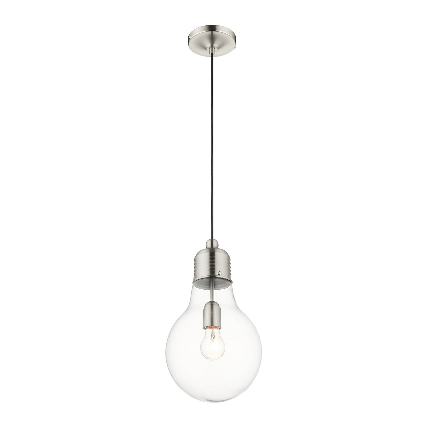 Livex Lighting - 49092-91 - One Light Pendant - Hand Blown Art Glass Mini Pendants - Brushed Nickel