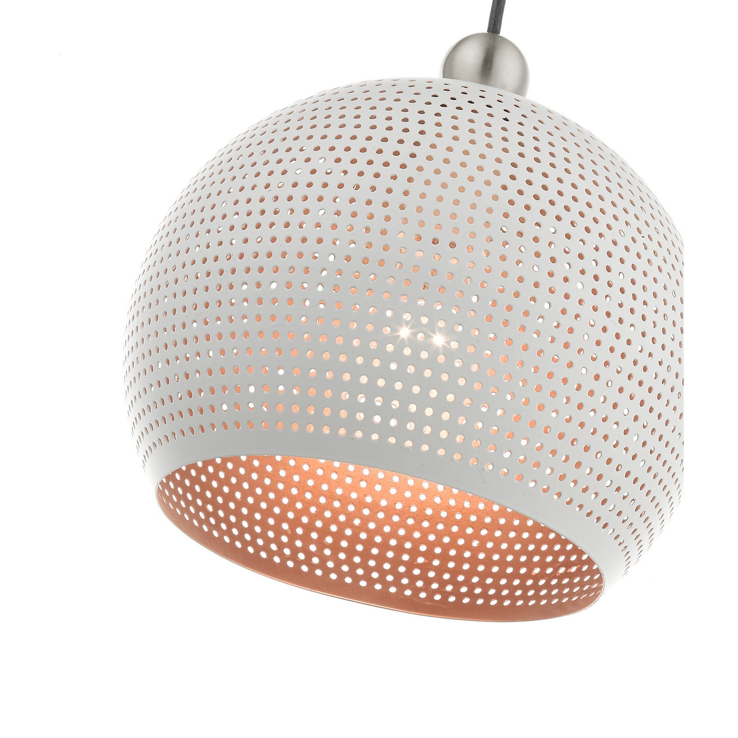 Livex Lighting - 49100-03 - One Light Pendant - Dublin - White w/ Brushed Nickels