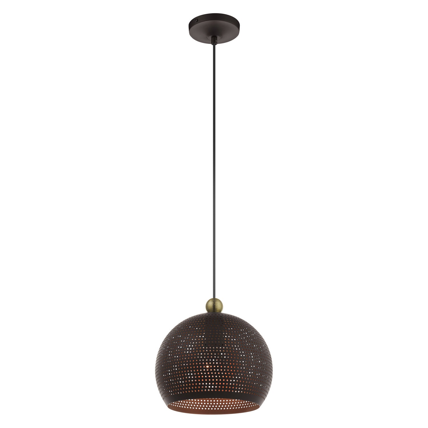 Livex Lighting - 49100-07 - One Light Pendant - Dublin - Bronze w/ Antique Brasss