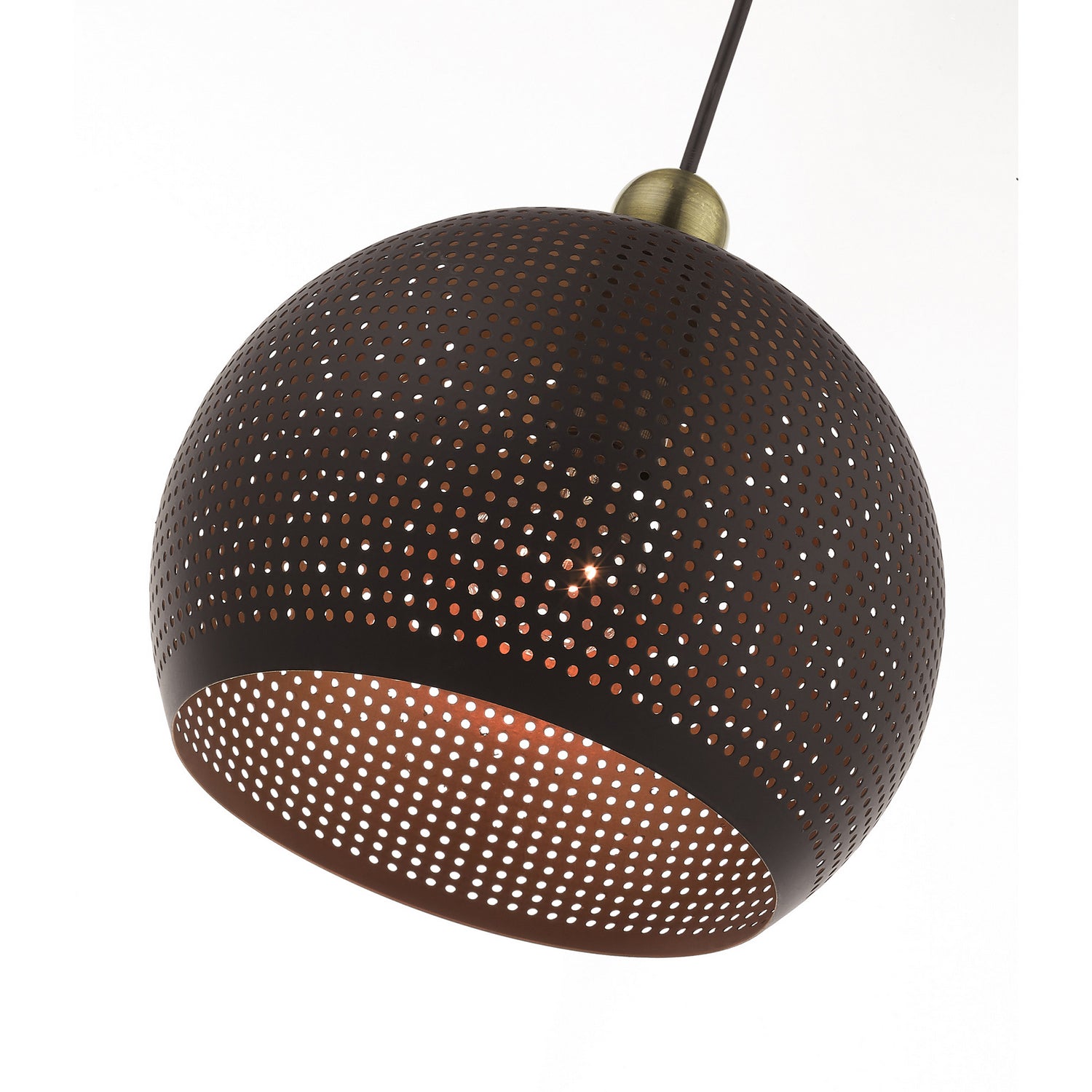 Livex Lighting - 49100-07 - One Light Pendant - Dublin - Bronze w/ Antique Brasss