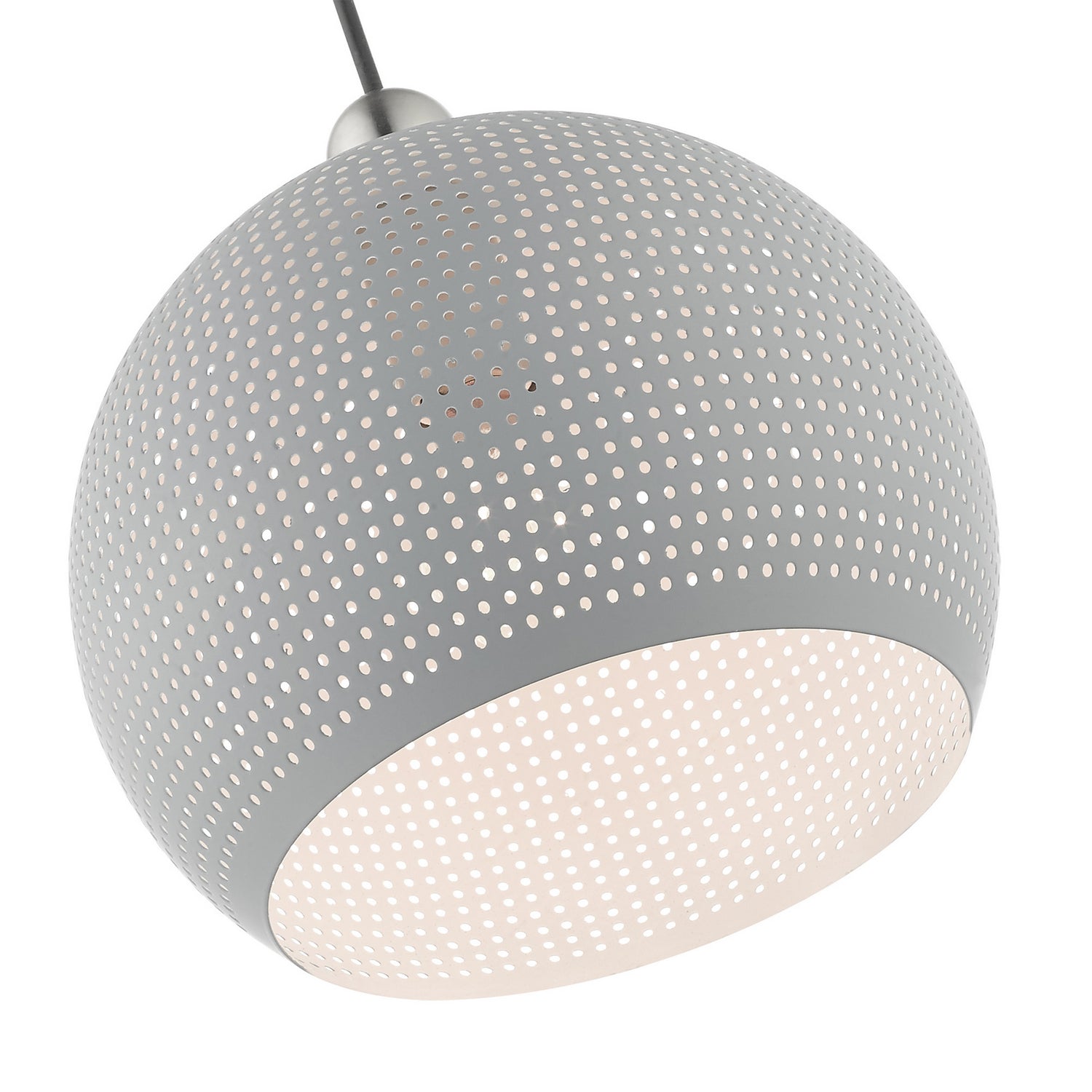 Livex Lighting - 49100-80 - One Light Pendant - Dublin - Nordic Gray w/ Brushed Nickels