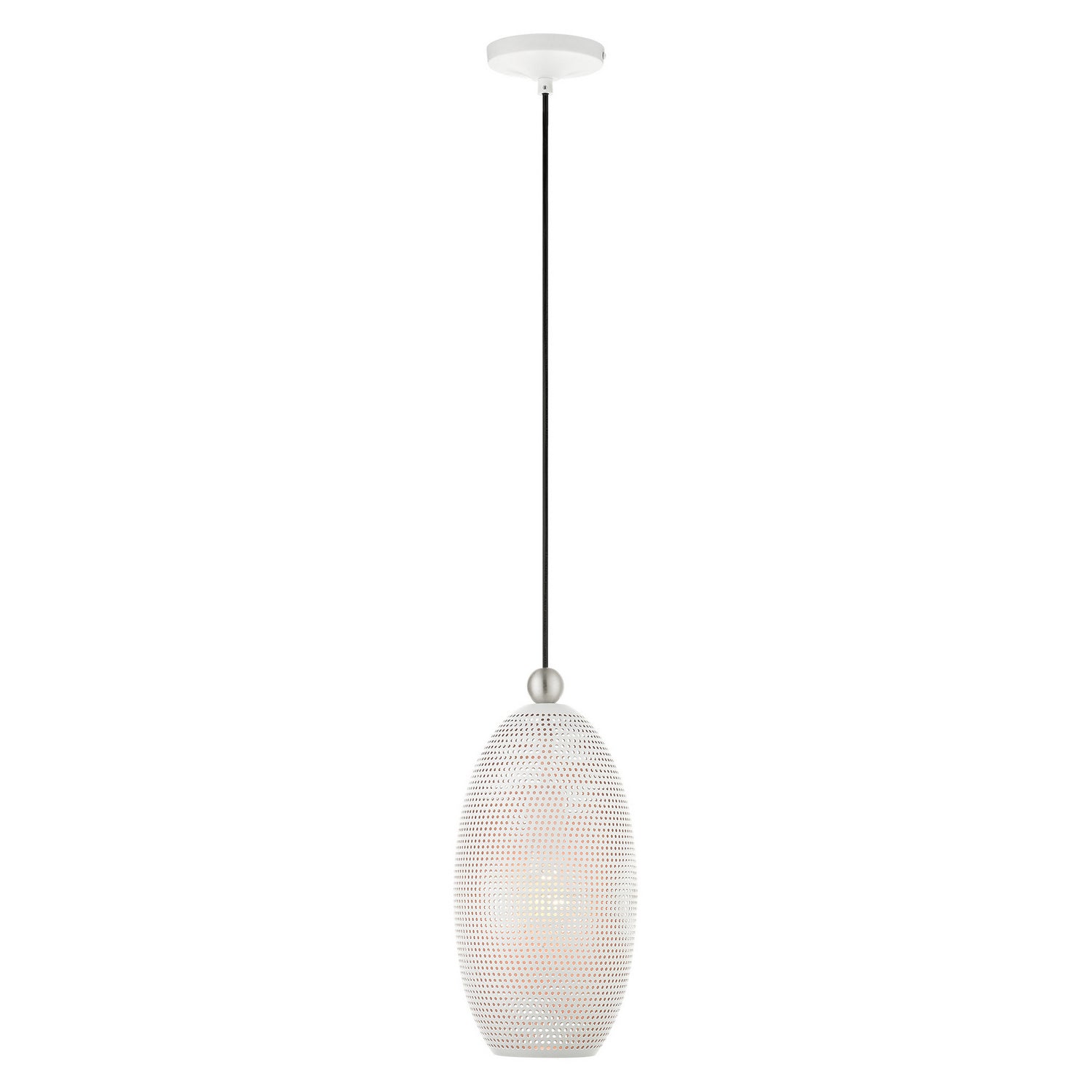 Livex Lighting - 49101-03 - One Light Pendant - Dublin - White w/ Brushed Nickels