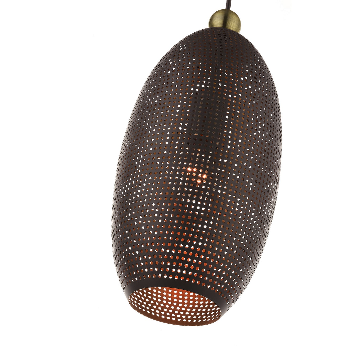 Livex Lighting - 49101-07 - One Light Pendant - Dublin - Bronze w/ Antique Brasss