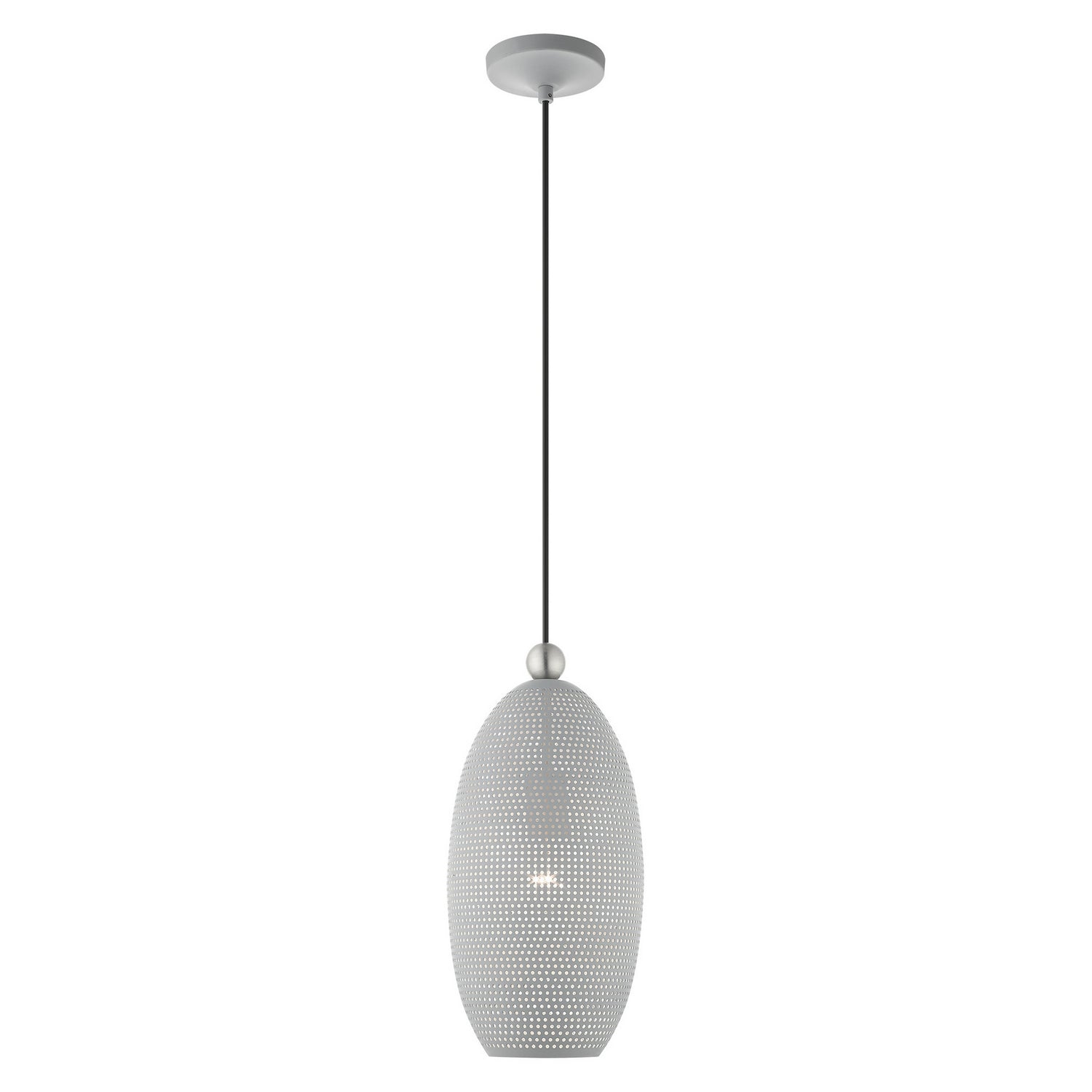 Livex Lighting - 49101-80 - One Light Pendant - Dublin - Nordic Gray w/ Brushed Nickels
