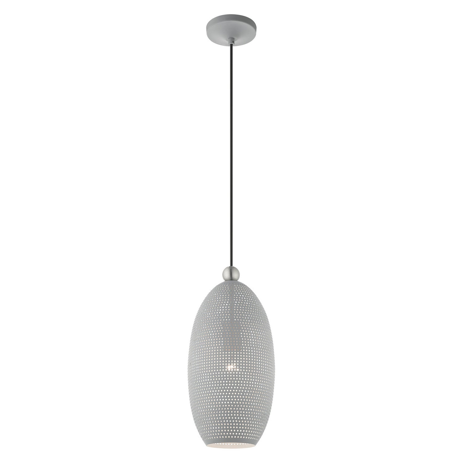Livex Lighting - 49101-80 - One Light Pendant - Dublin - Nordic Gray w/ Brushed Nickels