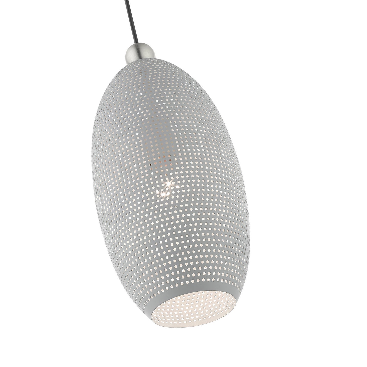 Livex Lighting - 49101-80 - One Light Pendant - Dublin - Nordic Gray w/ Brushed Nickels