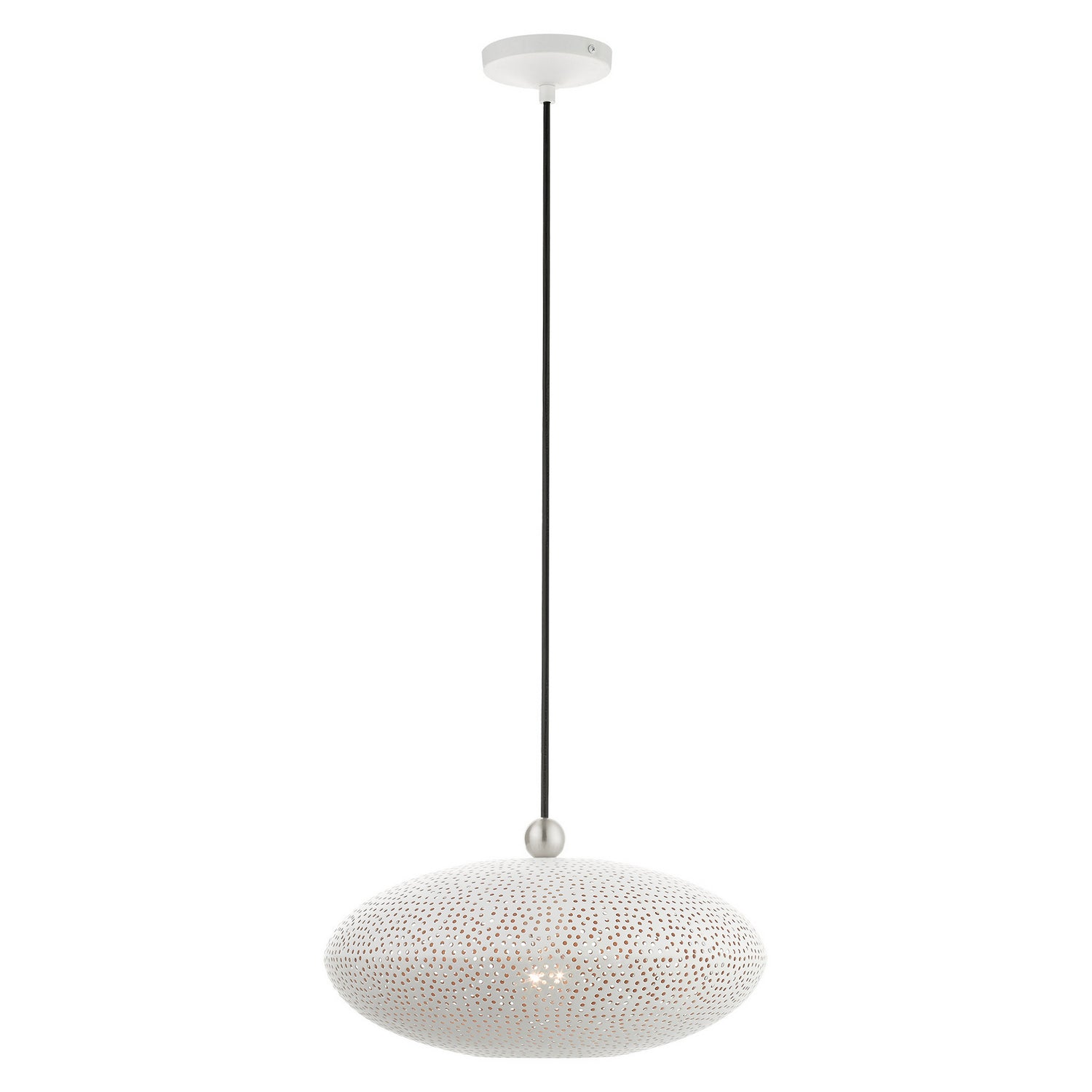 Livex Lighting - 49102-03 - One Light Pendant - Dublin - White w/ Brushed Nickels