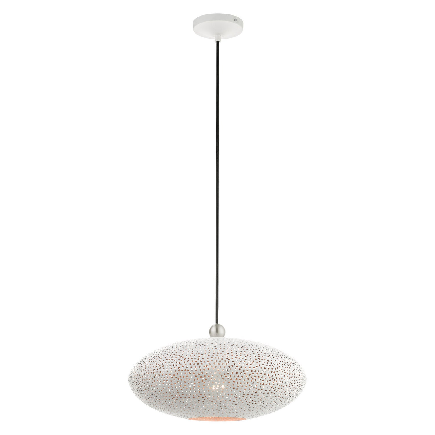 Livex Lighting - 49102-03 - One Light Pendant - Dublin - White w/ Brushed Nickels