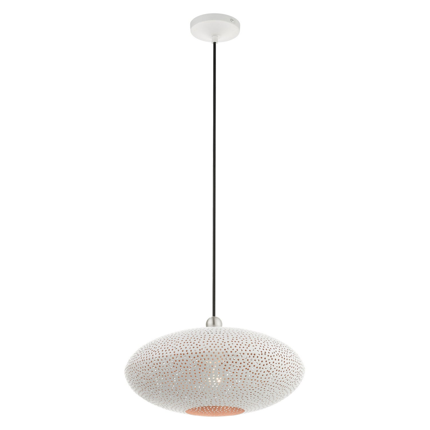 Livex Lighting - 49102-03 - One Light Pendant - Dublin - White w/ Brushed Nickels