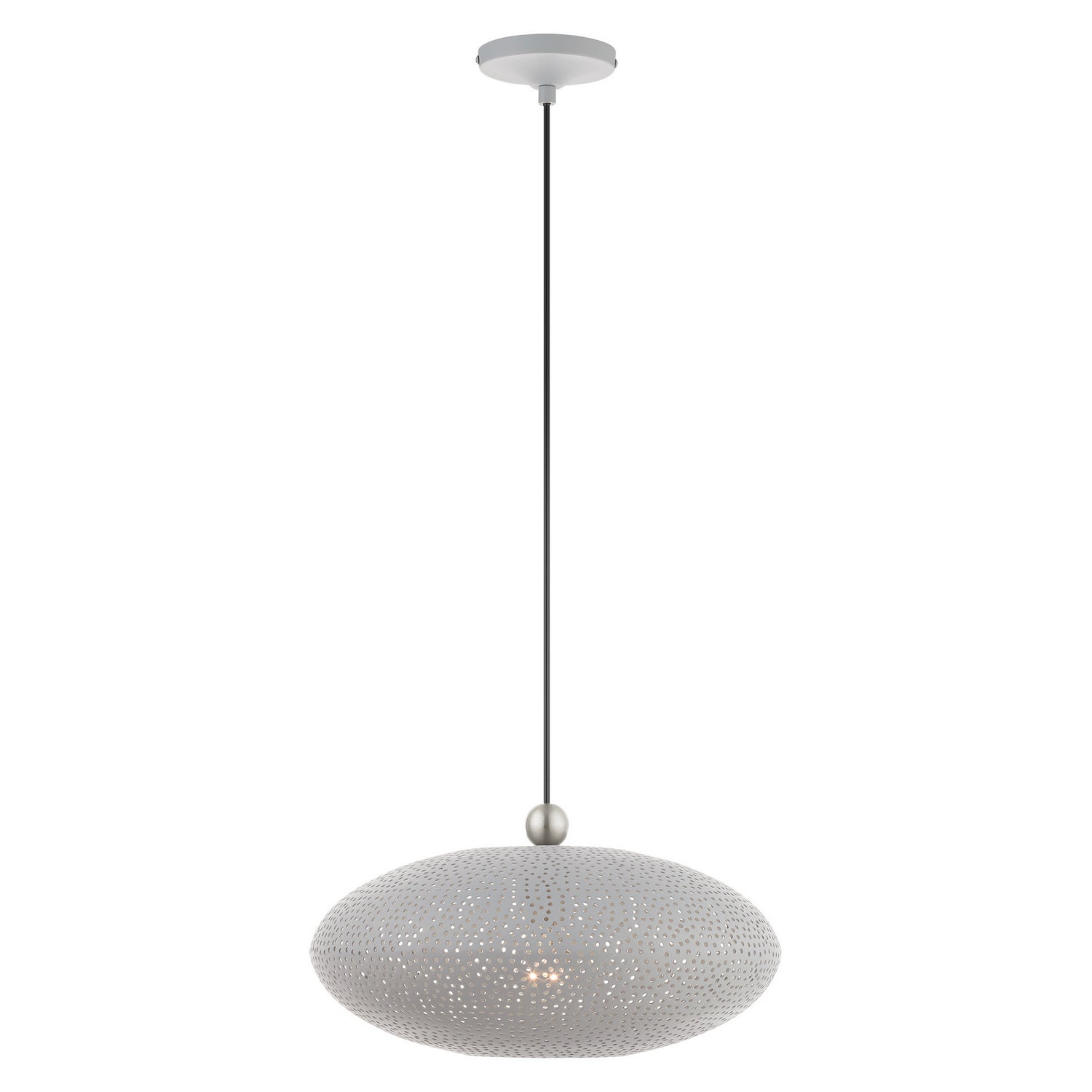 Livex Lighting - 49102-80 - One Light Pendant - Dublin - Nordic Gray w/ Brushed Nickels
