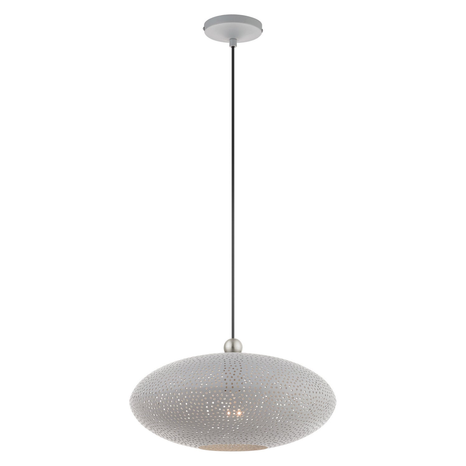 Livex Lighting - 49102-80 - One Light Pendant - Dublin - Nordic Gray w/ Brushed Nickels