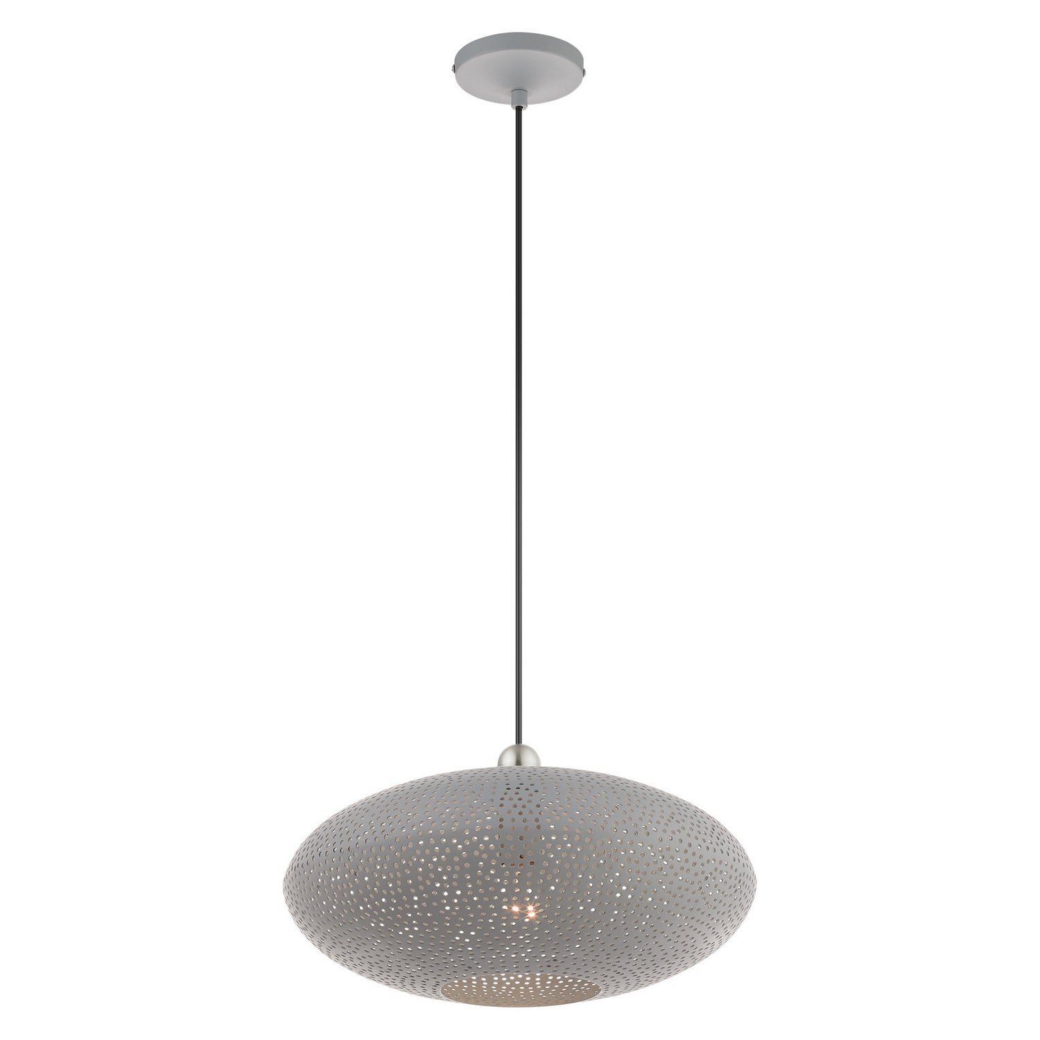 Livex Lighting - 49102-80 - One Light Pendant - Dublin - Nordic Gray w/ Brushed Nickels