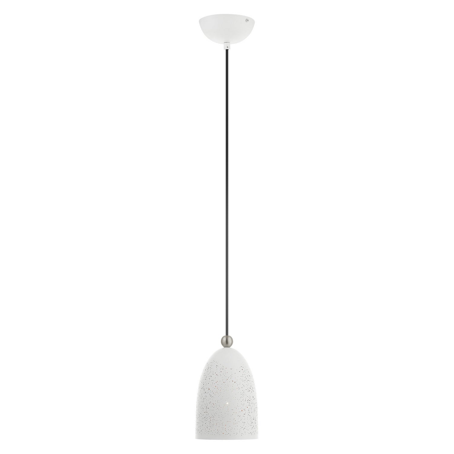 Livex Lighting - 49107-03 - One Light Pendant - Arlington - White w/ Brushed Nickels