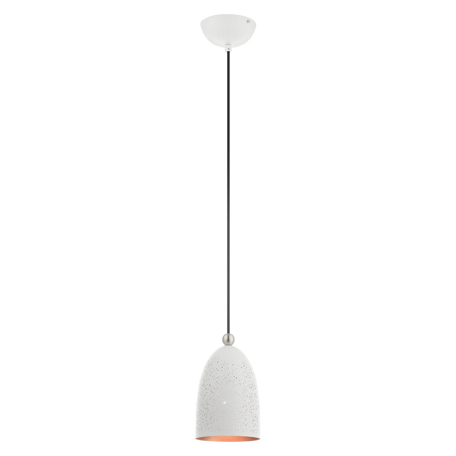 Livex Lighting - 49107-03 - One Light Pendant - Arlington - White w/ Brushed Nickels