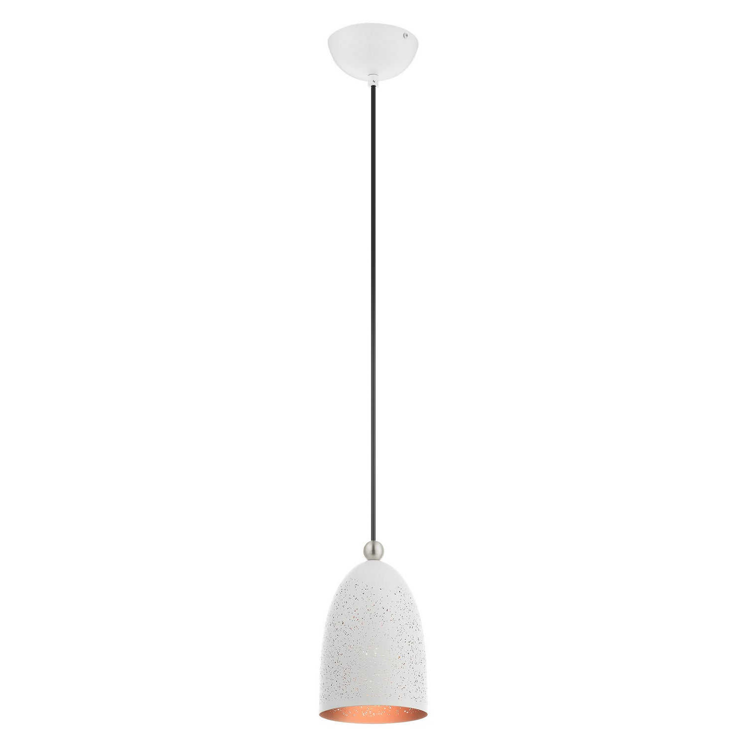 Livex Lighting - 49107-03 - One Light Pendant - Arlington - White w/ Brushed Nickels