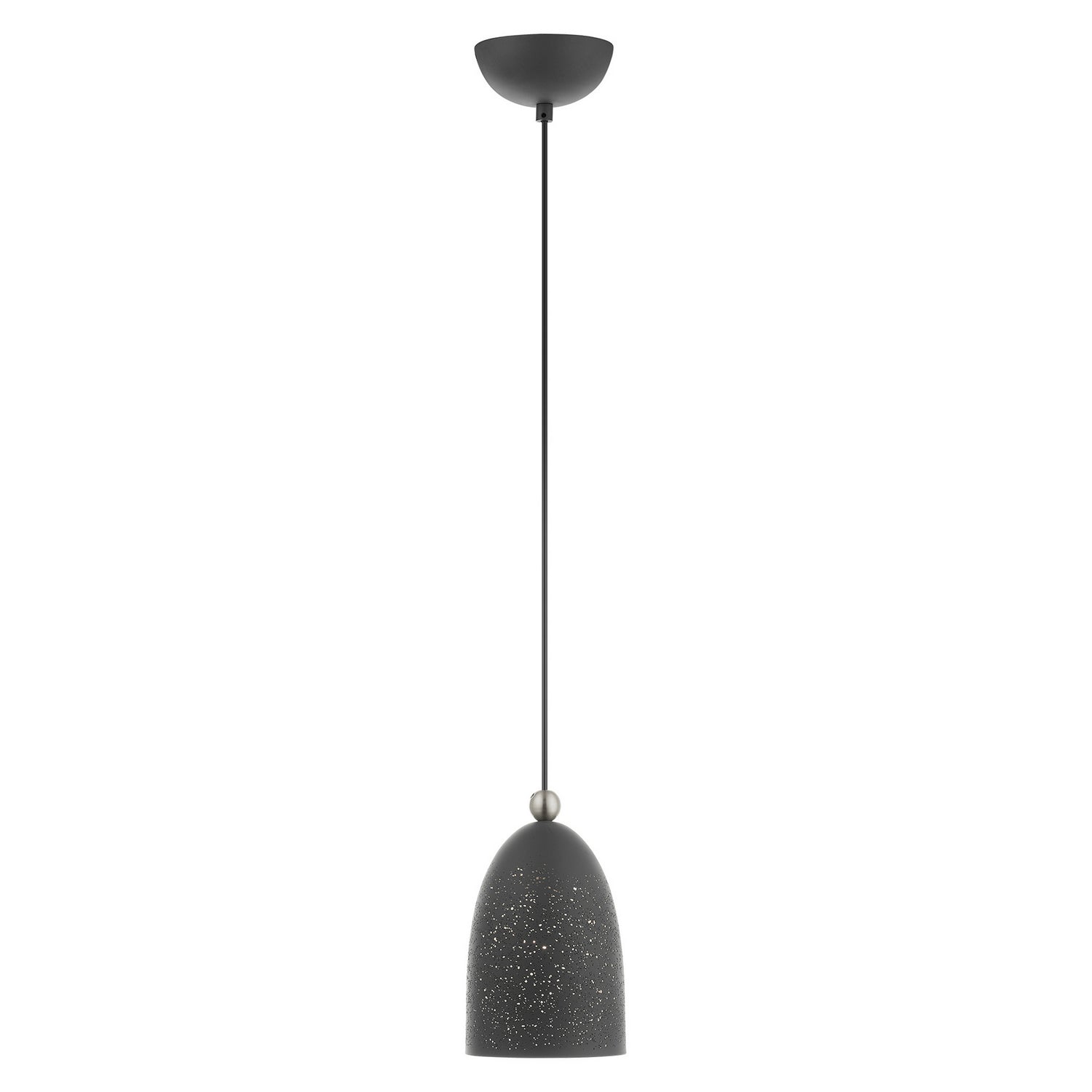 Livex Lighting - 49107-76 - One Light Pendant - Arlington - Scandinavian Gray w/ Brushed Nickels
