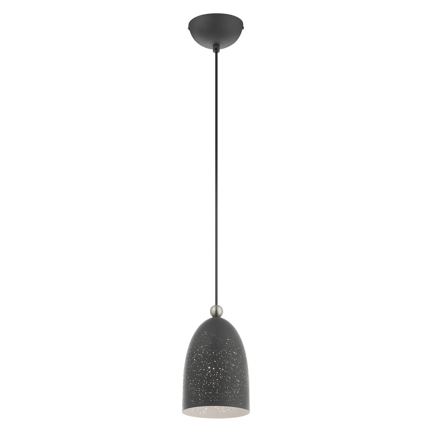 Livex Lighting - 49107-76 - One Light Pendant - Arlington - Scandinavian Gray w/ Brushed Nickels