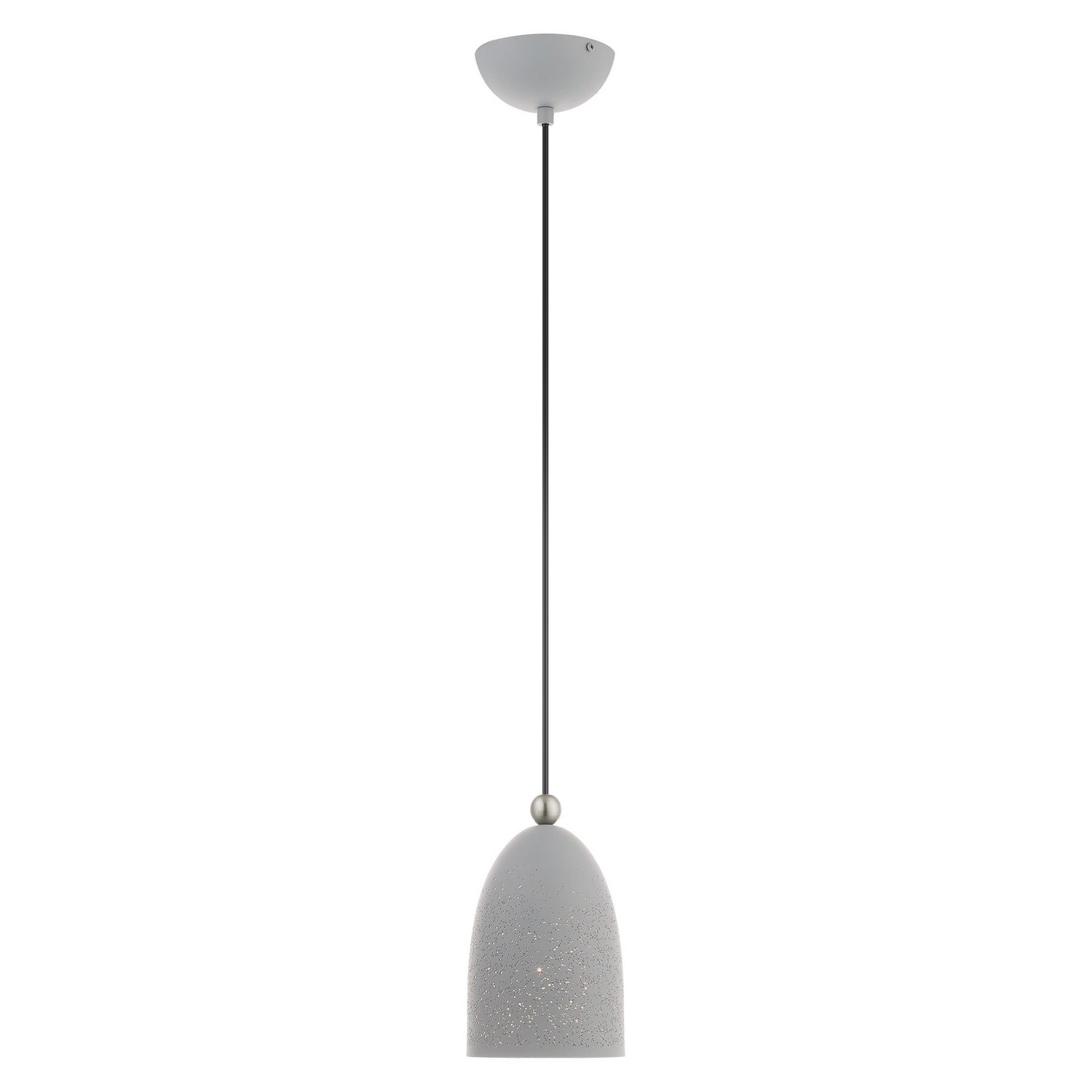 Livex Lighting - 49107-80 - One Light Pendant - Arlington - Nordic Gray w/ Brushed Nickels