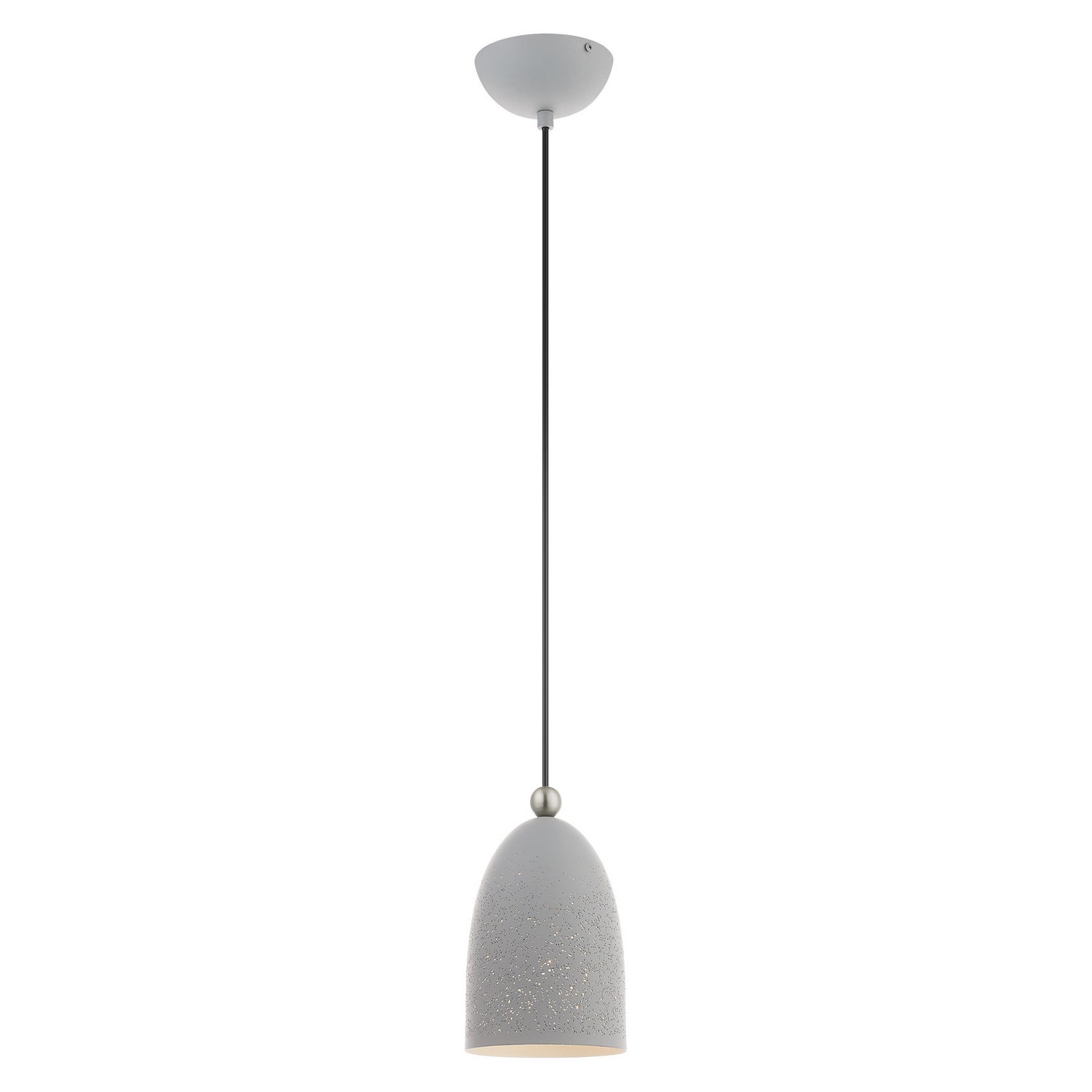 Livex Lighting - 49107-80 - One Light Pendant - Arlington - Nordic Gray w/ Brushed Nickels