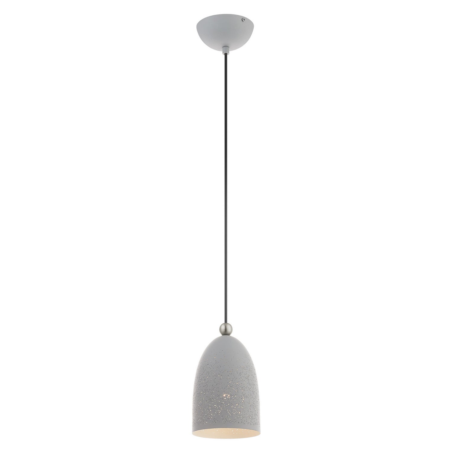 Livex Lighting - 49107-80 - One Light Pendant - Arlington - Nordic Gray w/ Brushed Nickels