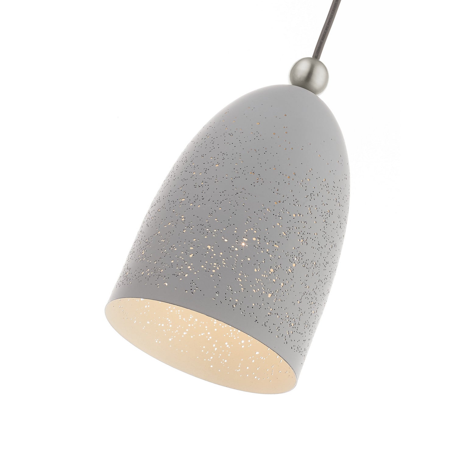Livex Lighting - 49107-80 - One Light Pendant - Arlington - Nordic Gray w/ Brushed Nickels