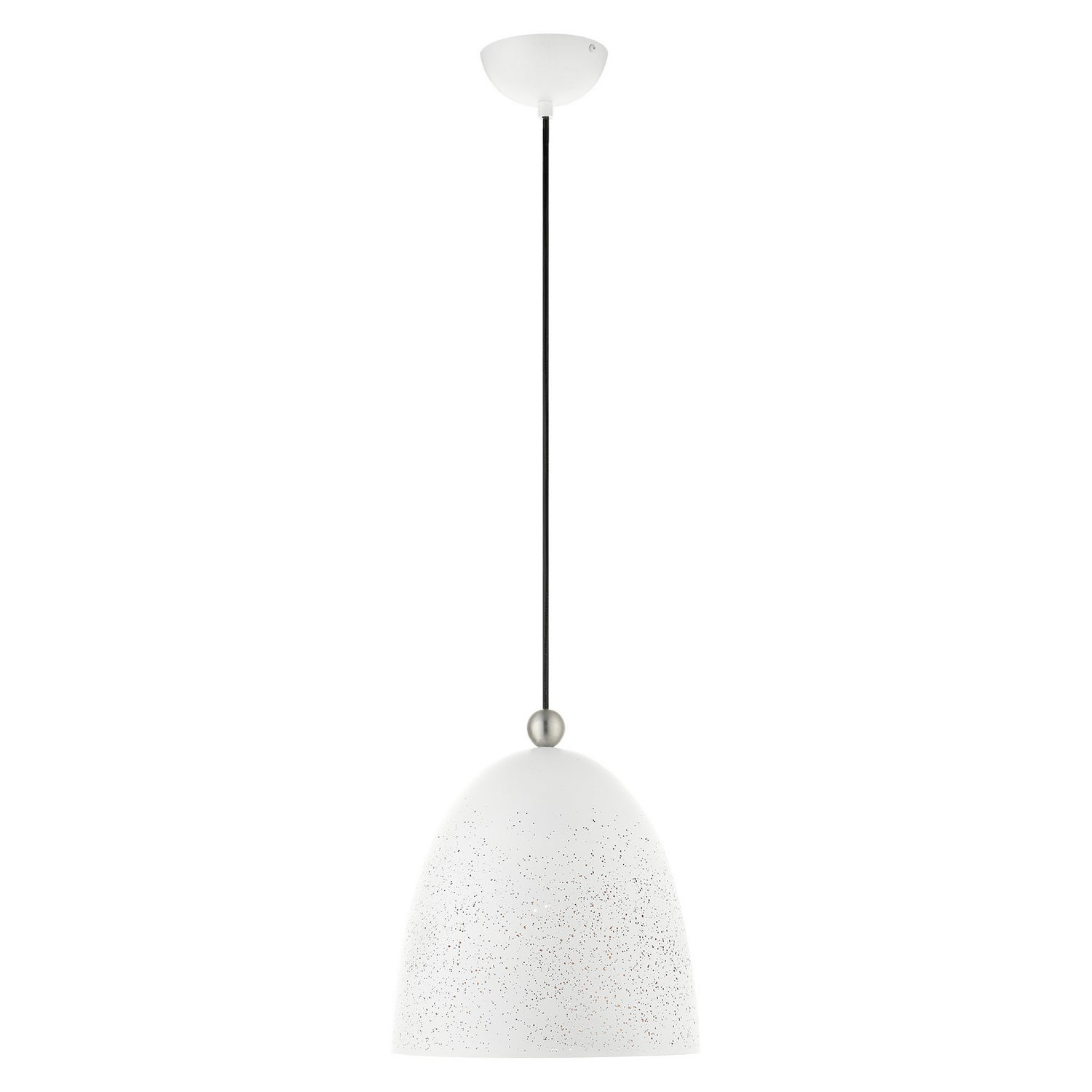 Livex Lighting - 49109-03 - One Light Pendant - Arlington - White w/ Brushed Nickels