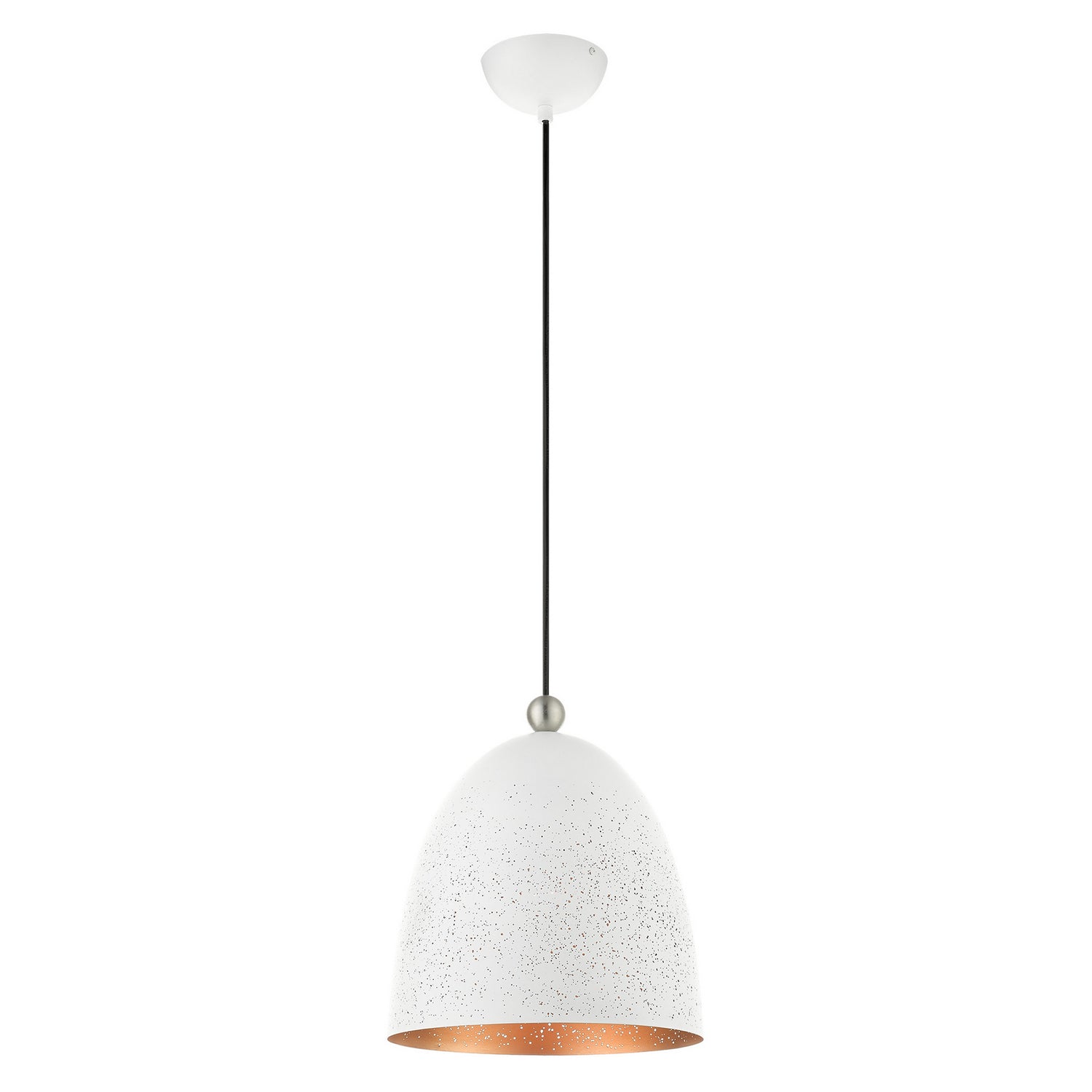 Livex Lighting - 49109-03 - One Light Pendant - Arlington - White w/ Brushed Nickels