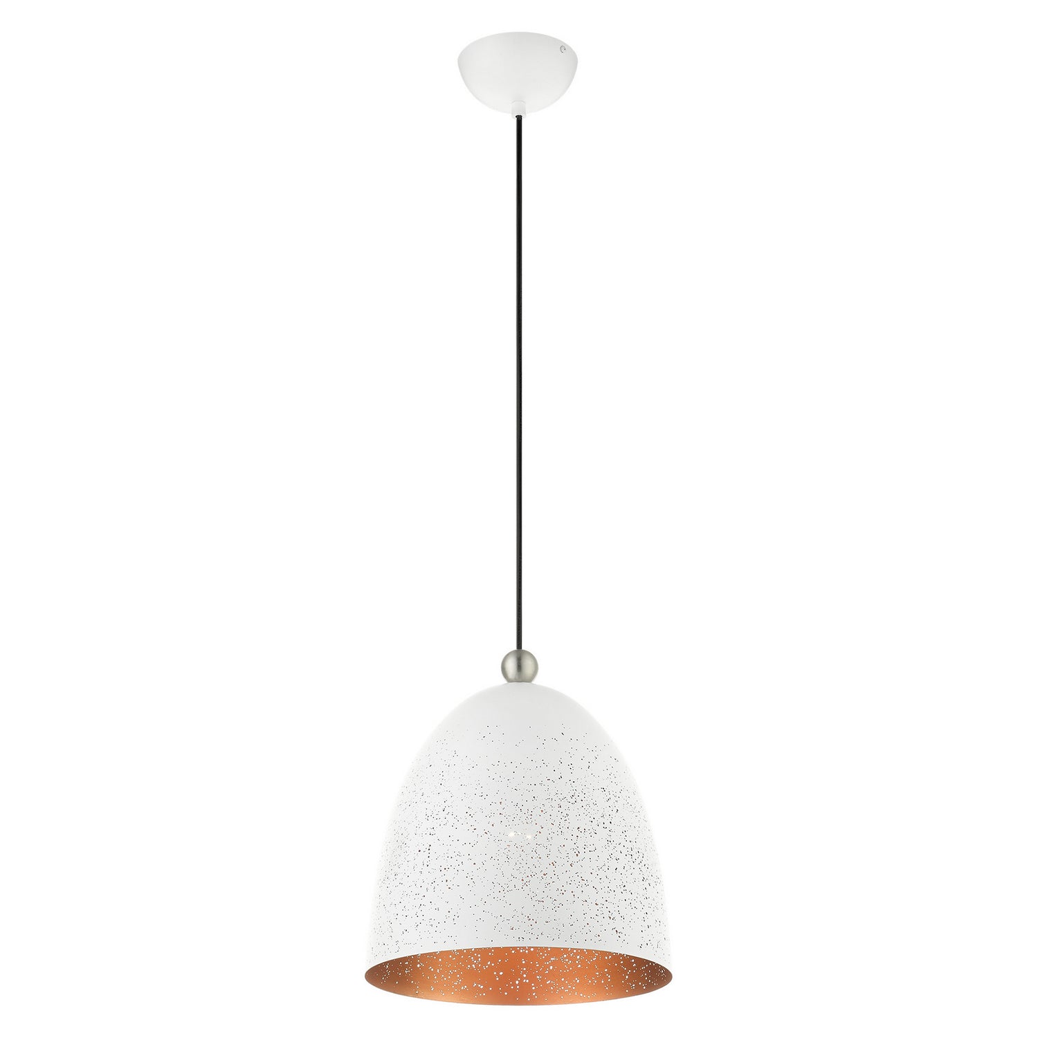 Livex Lighting - 49109-03 - One Light Pendant - Arlington - White w/ Brushed Nickels
