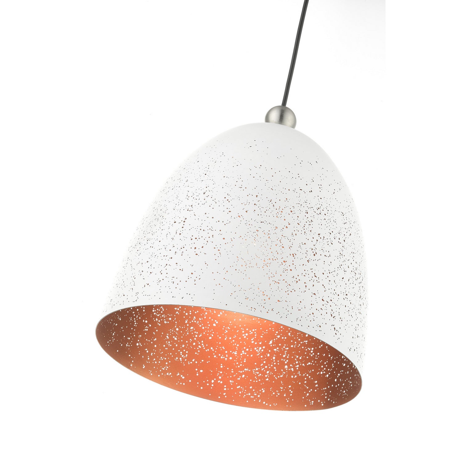 Livex Lighting - 49109-03 - One Light Pendant - Arlington - White w/ Brushed Nickels