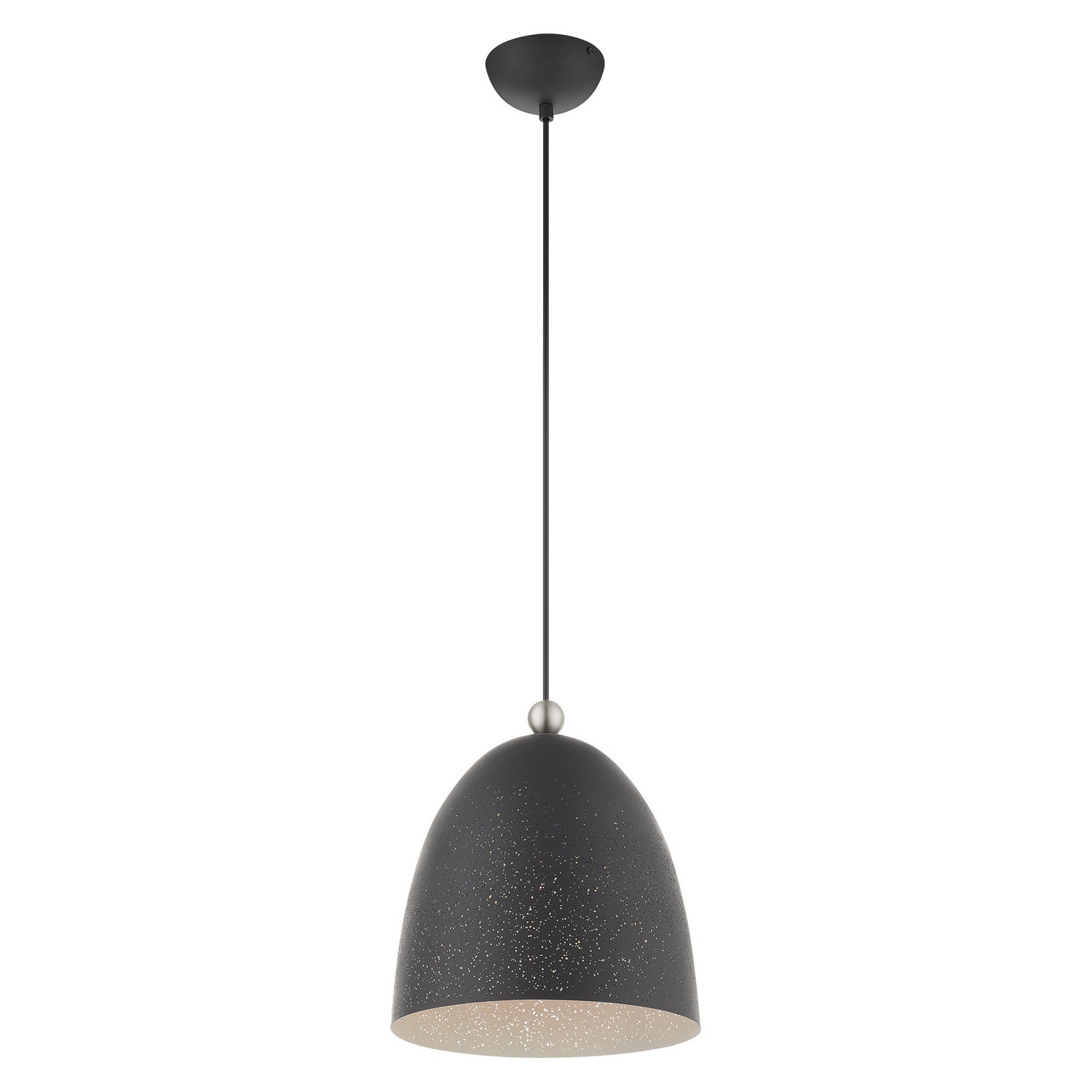 Livex Lighting - 49109-76 - One Light Pendant - Arlington - Scandinavian Gray w/ Brushed Nickels