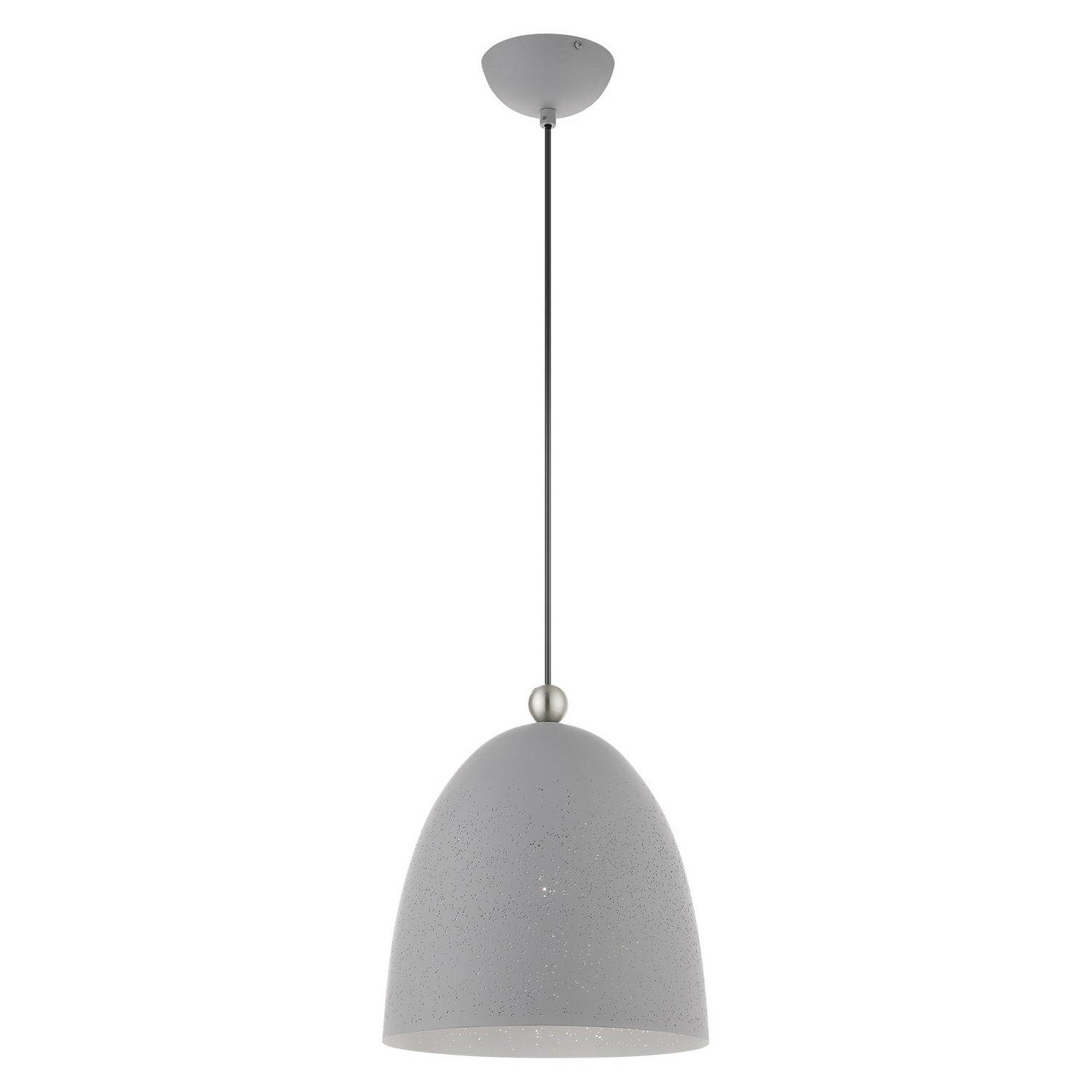 Livex Lighting - 49109-80 - One Light Pendant - Arlington - Nordic Gray w/ Brushed Nickels
