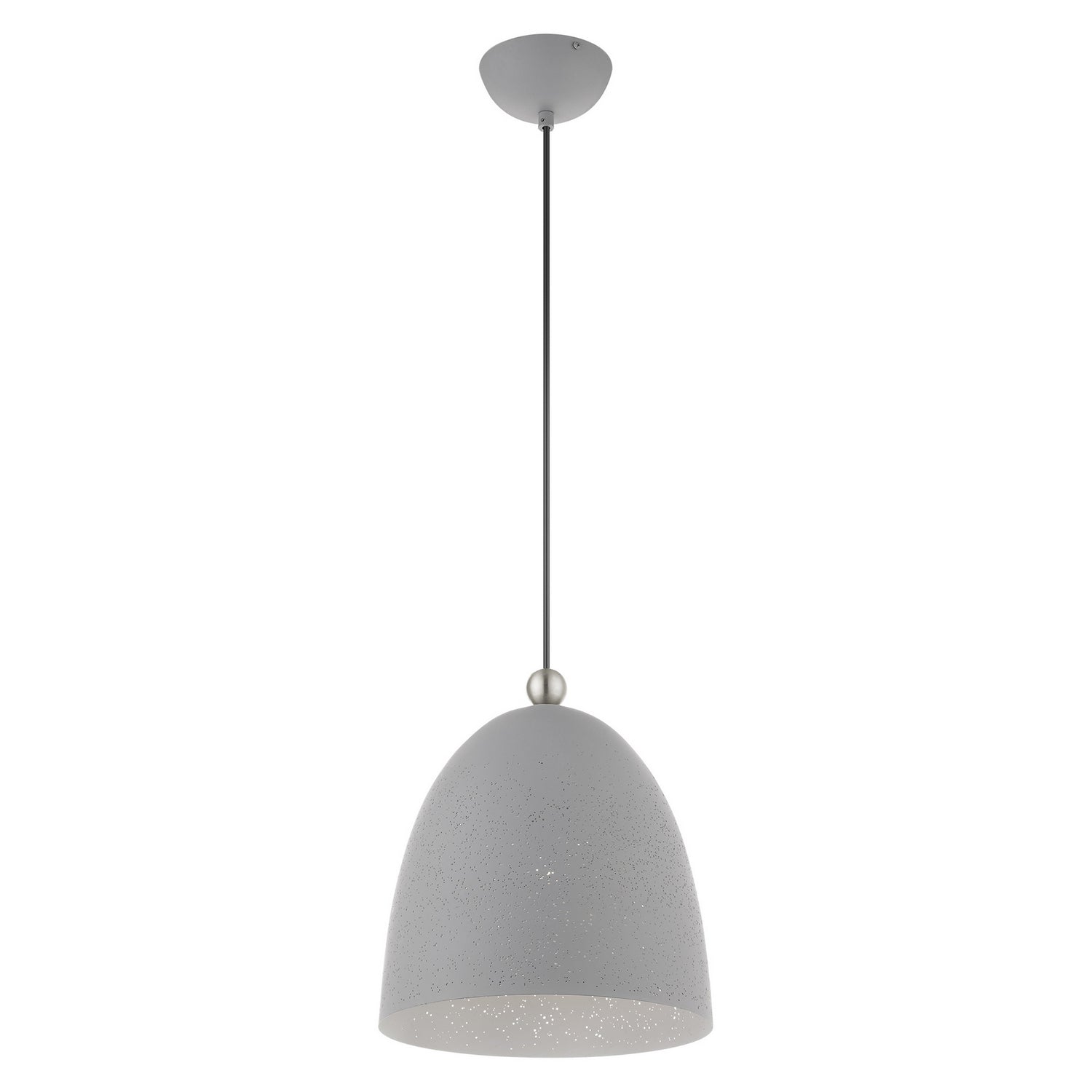 Livex Lighting - 49109-80 - One Light Pendant - Arlington - Nordic Gray w/ Brushed Nickels