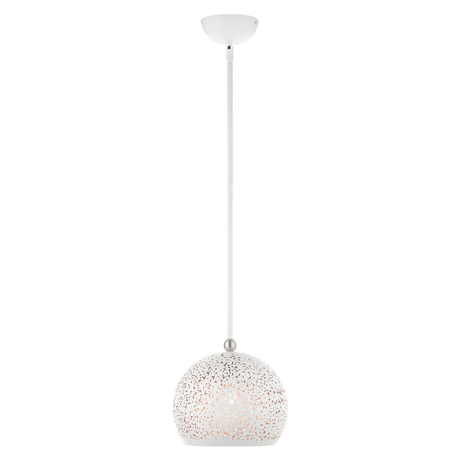 Livex Lighting - 49181-03 - One Light Pendant - Charlton - White w/ Brushed Nickels