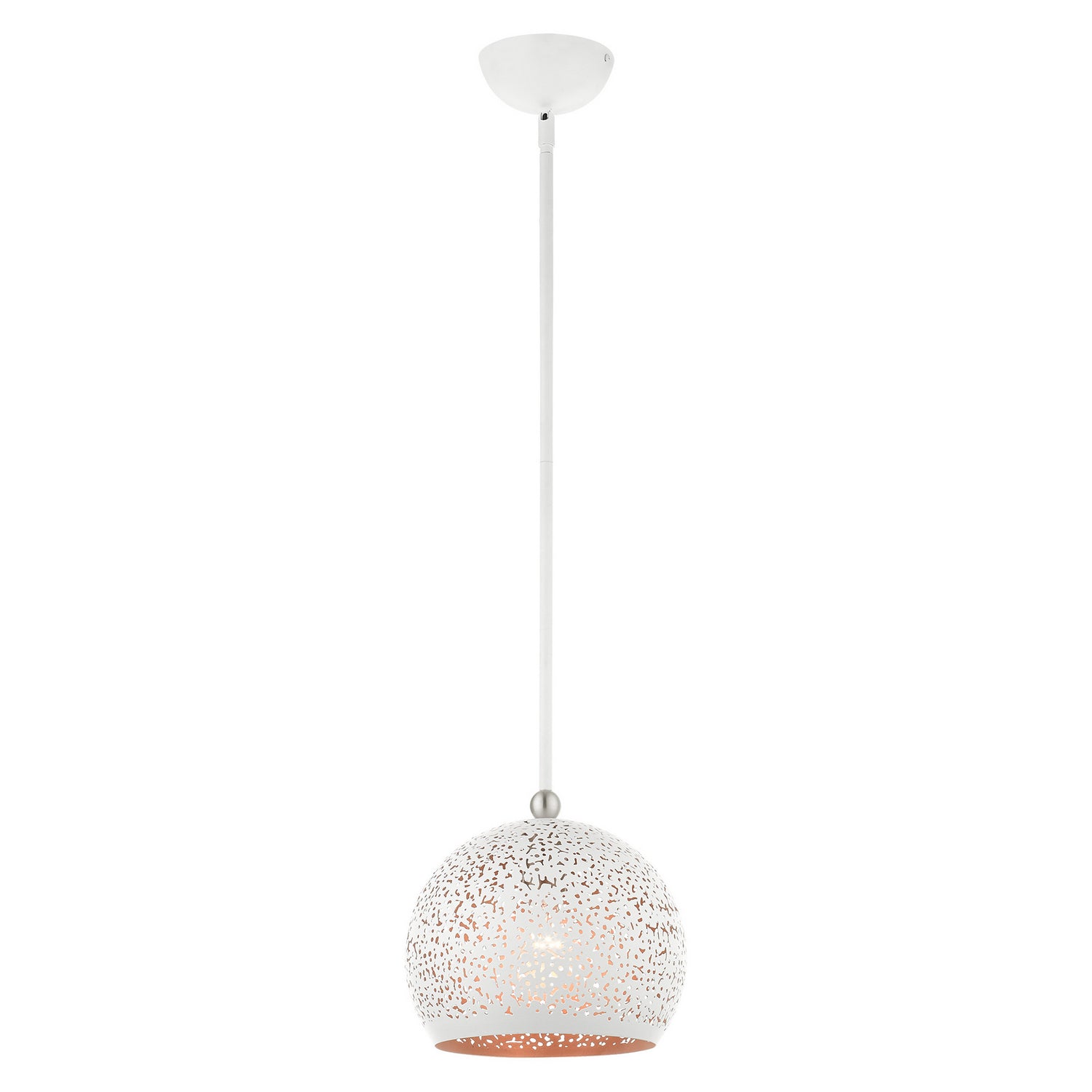 Livex Lighting - 49181-03 - One Light Pendant - Charlton - White w/ Brushed Nickels
